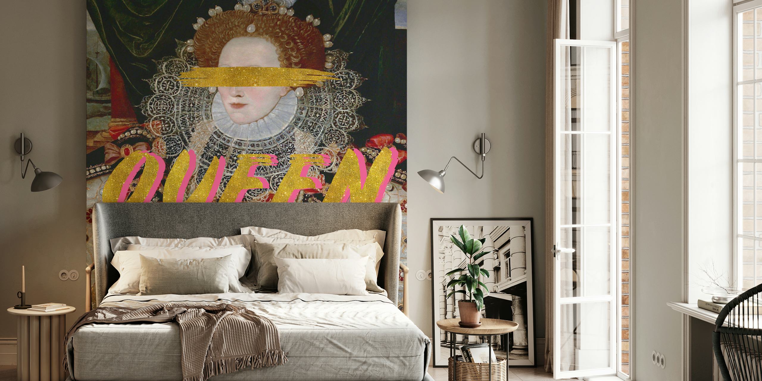 Masked Majesty wallpaper displayed in a room