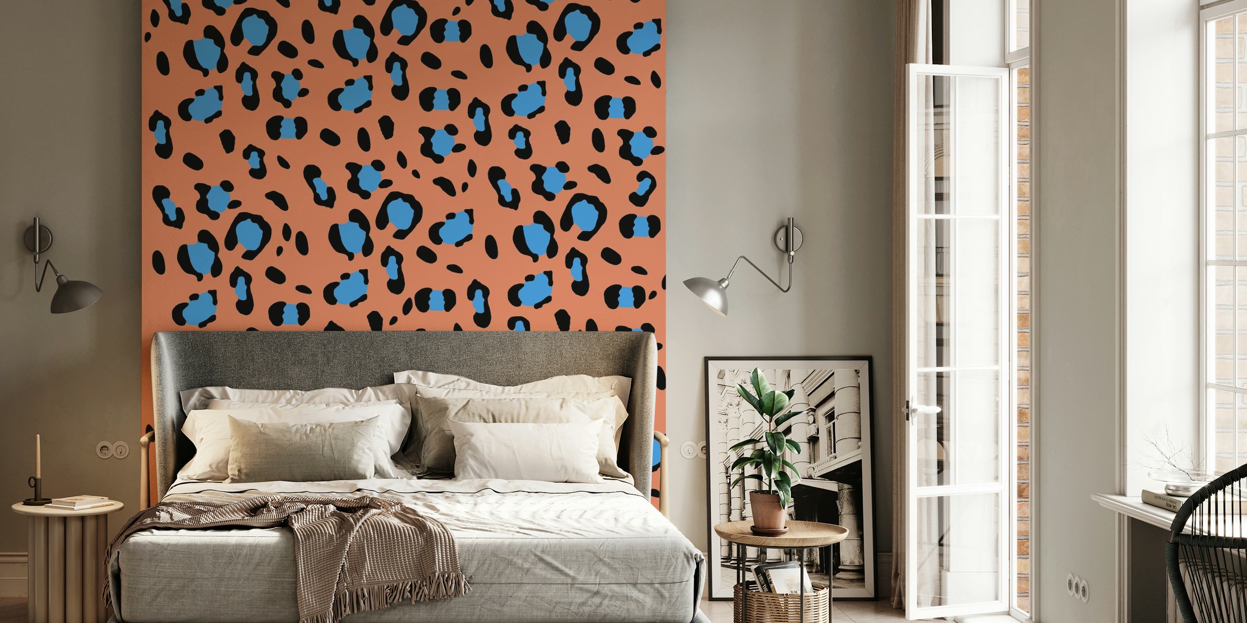 Leopard Animal Print Glam wallpaper in a stylish room