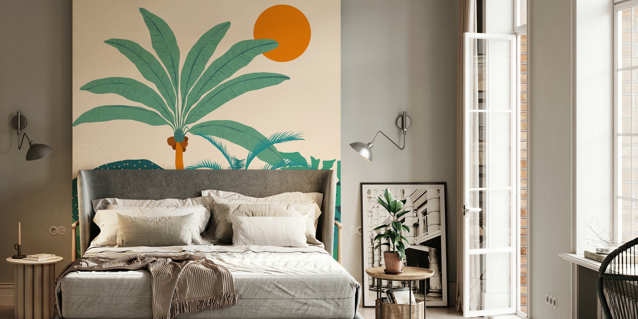 Papier peint Tropical Palm Vibes dans une pièce