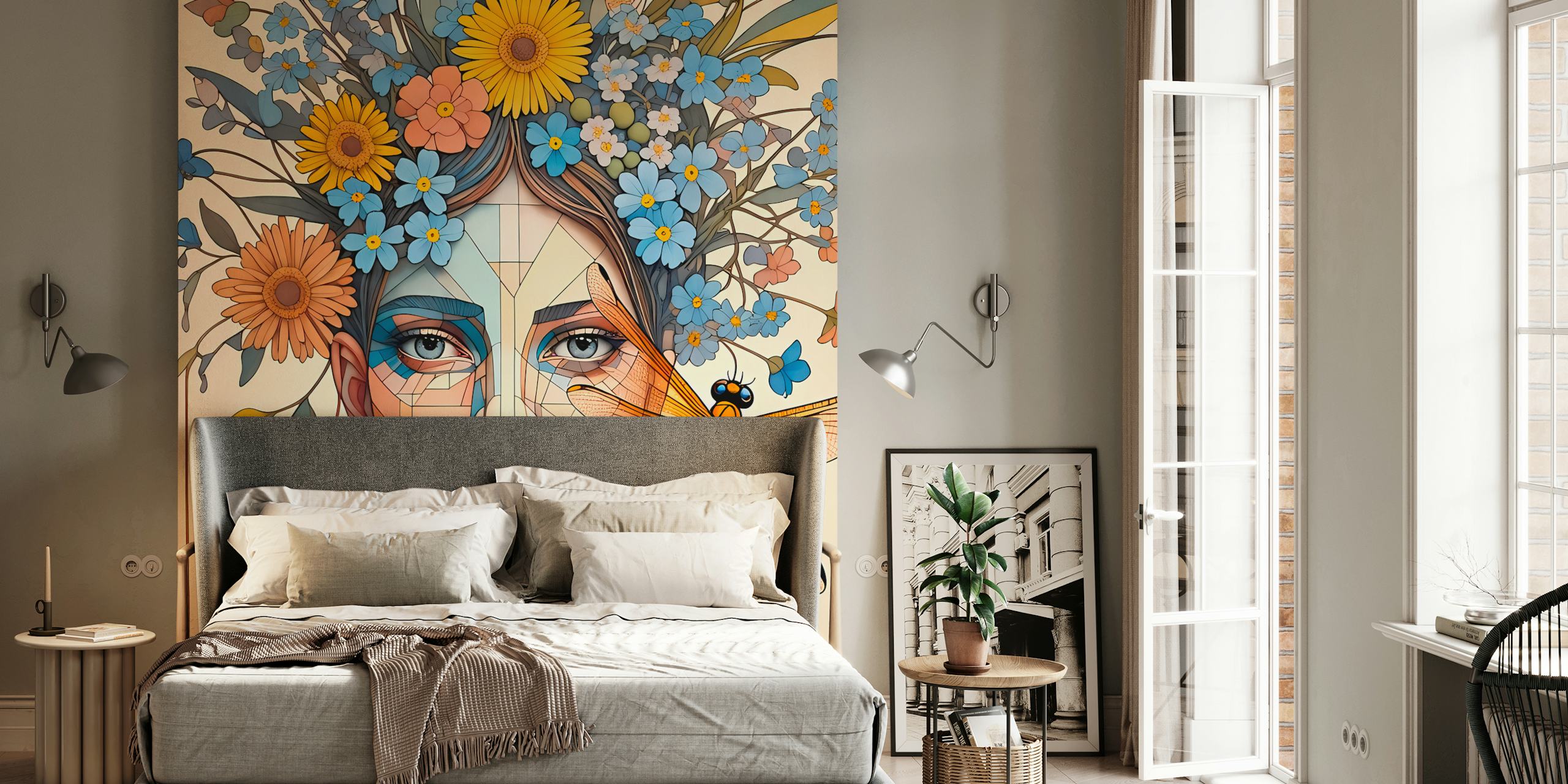 Dragonfly Dream Bloom 1 wallpaper in a room