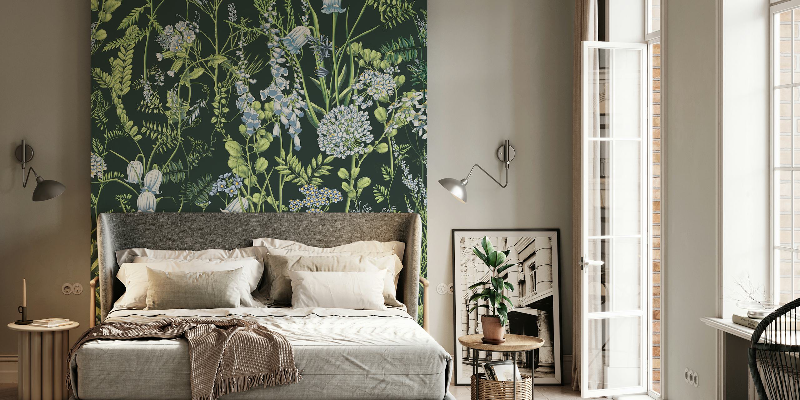 Botany pattern 6 wallpaper in a stylish room