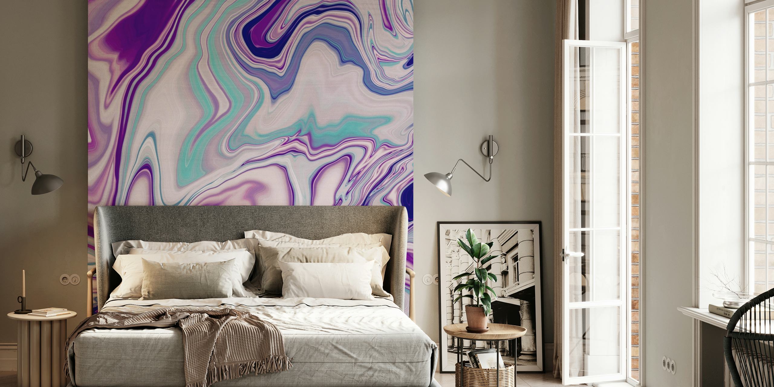 papier peint Liquid Unicorn Marble Dream dans une pièce
