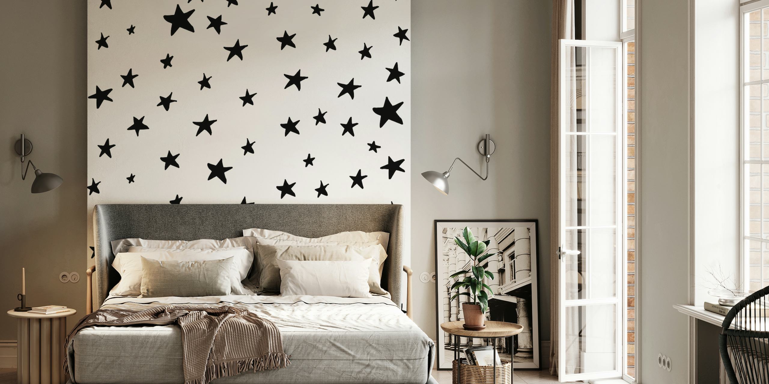 Black and White Stars wallpaper