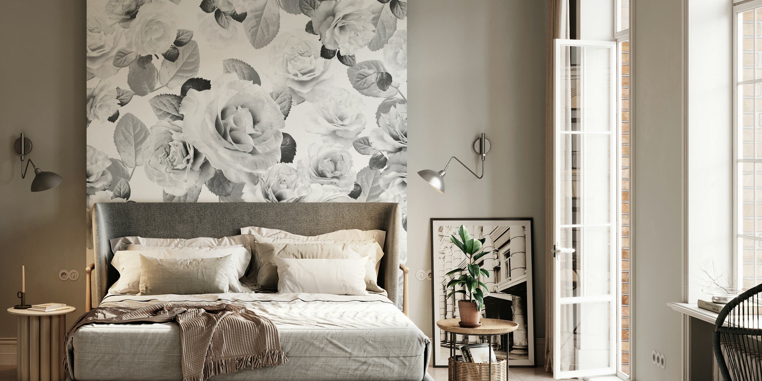Vintage Rose Glam 5 wallpaper in a room