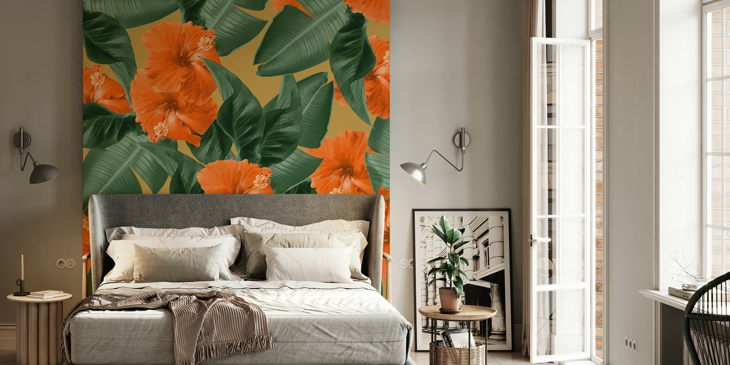 Hibiscus Jungle Leaves Dream 3 wallpaper