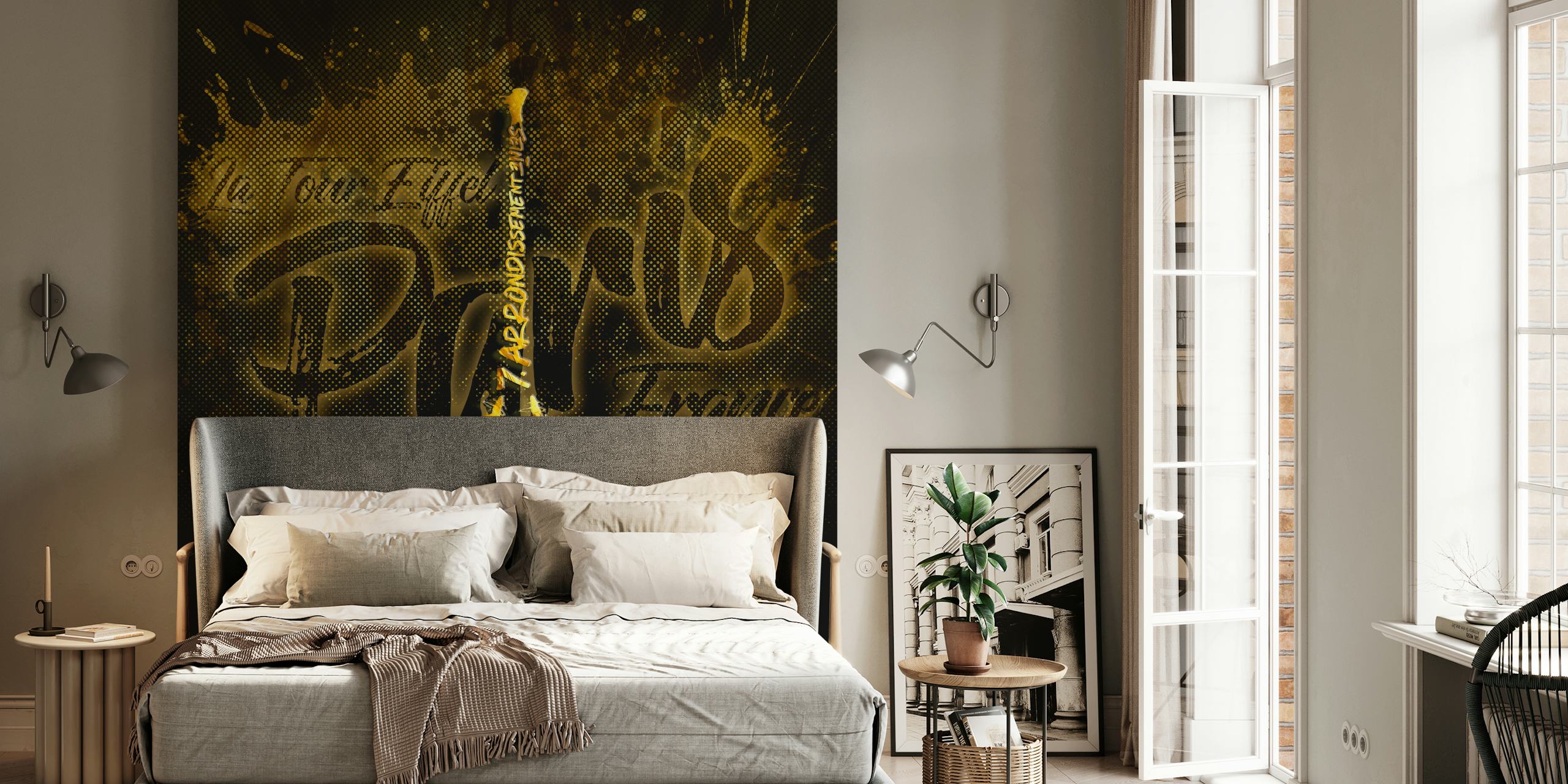 Eiffel Tower wallpaper in a modern room