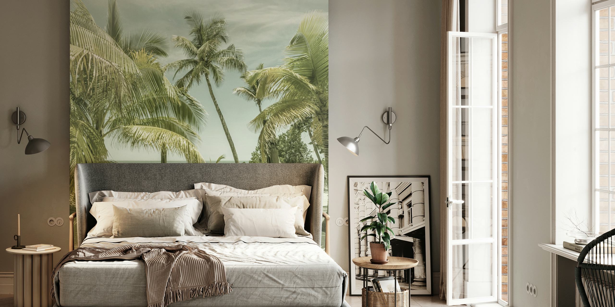 Vintage Florida-tapet med palmer og hengekøyer