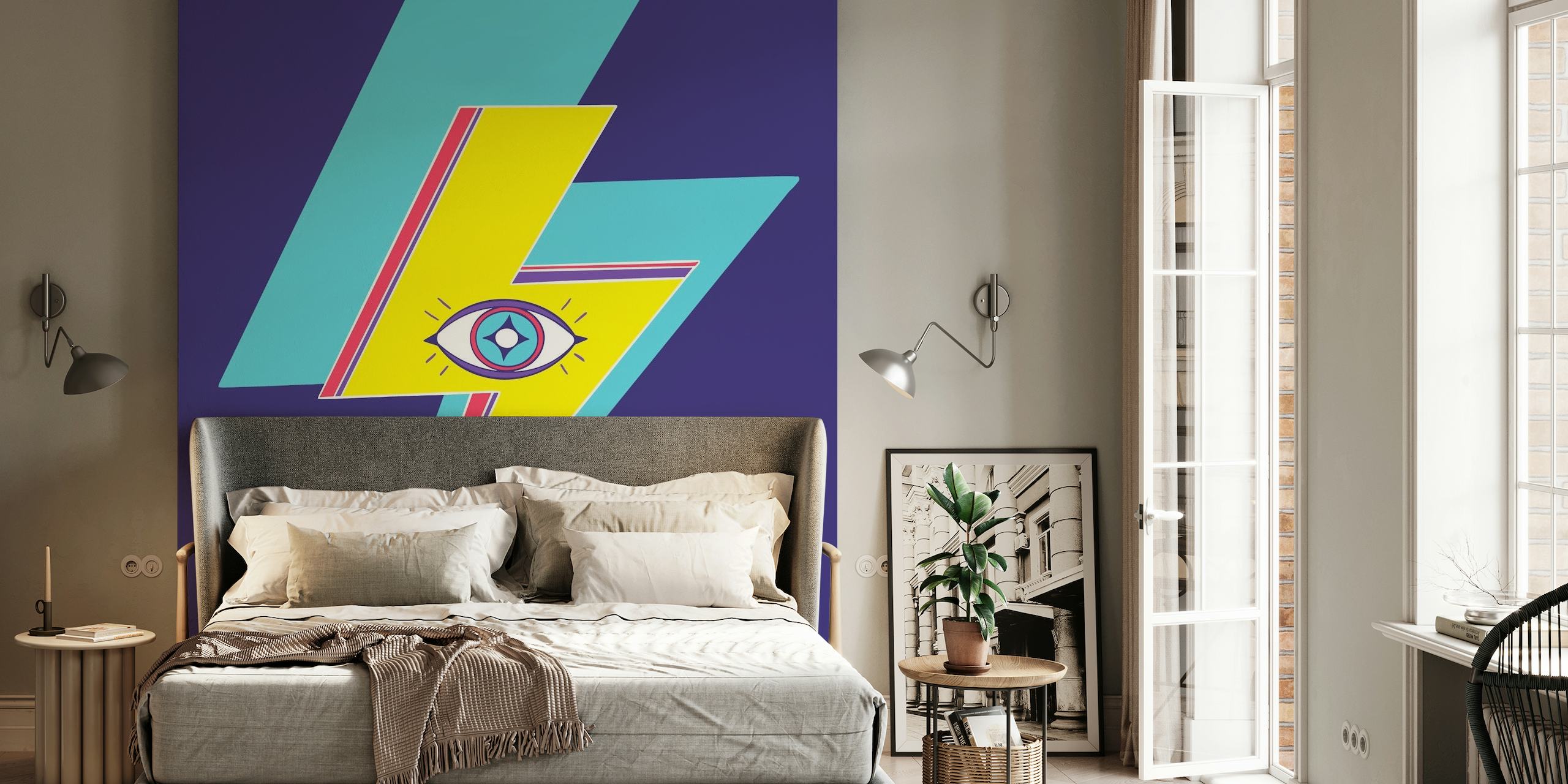 Funky Flash Pop Art Wall Mural Retro Style Iconography