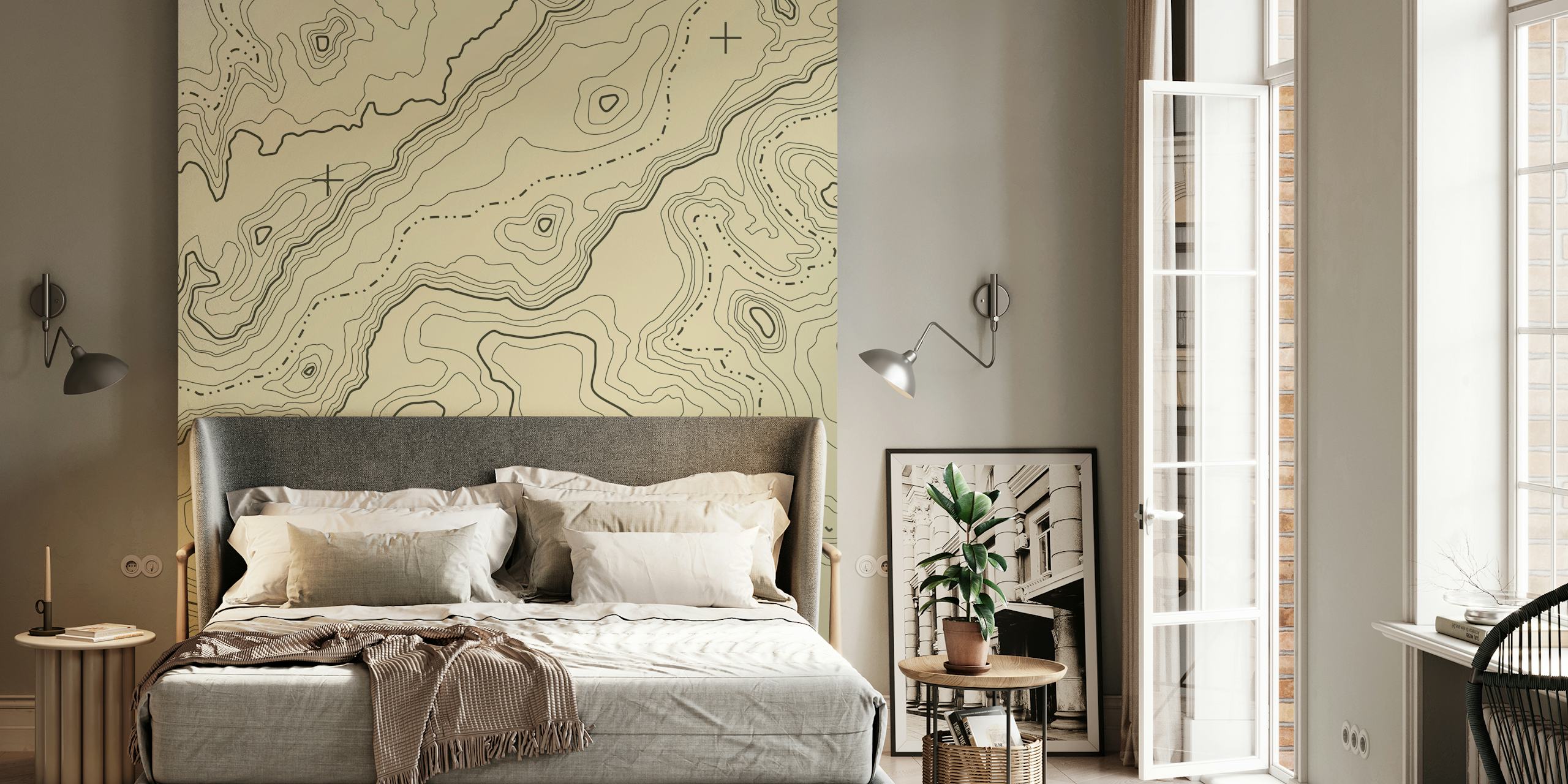 Map Wallpaper featuring detailed Topographic Design