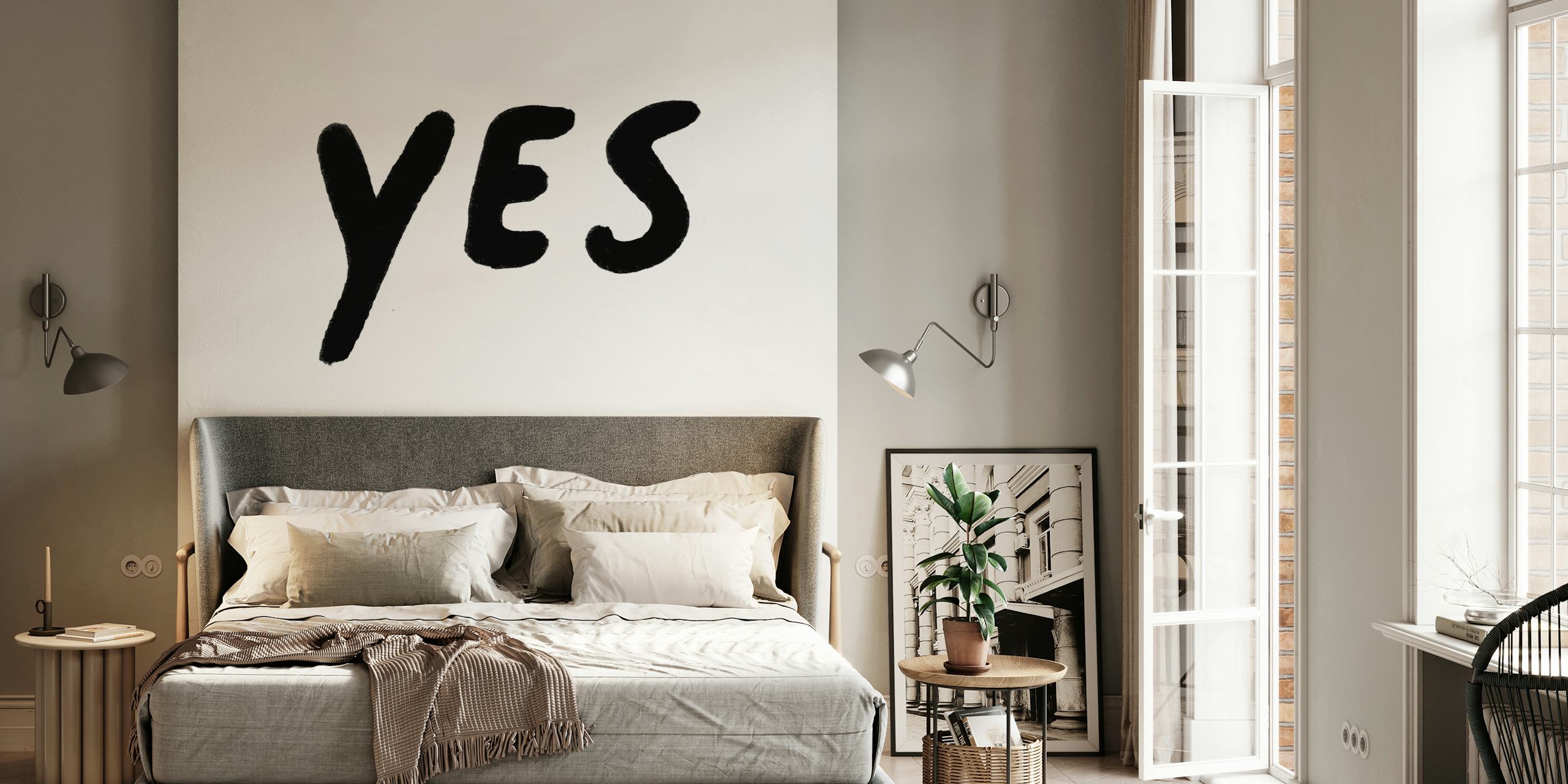 Text design saying 'Yes to All' in black and yellow colors wallpaper