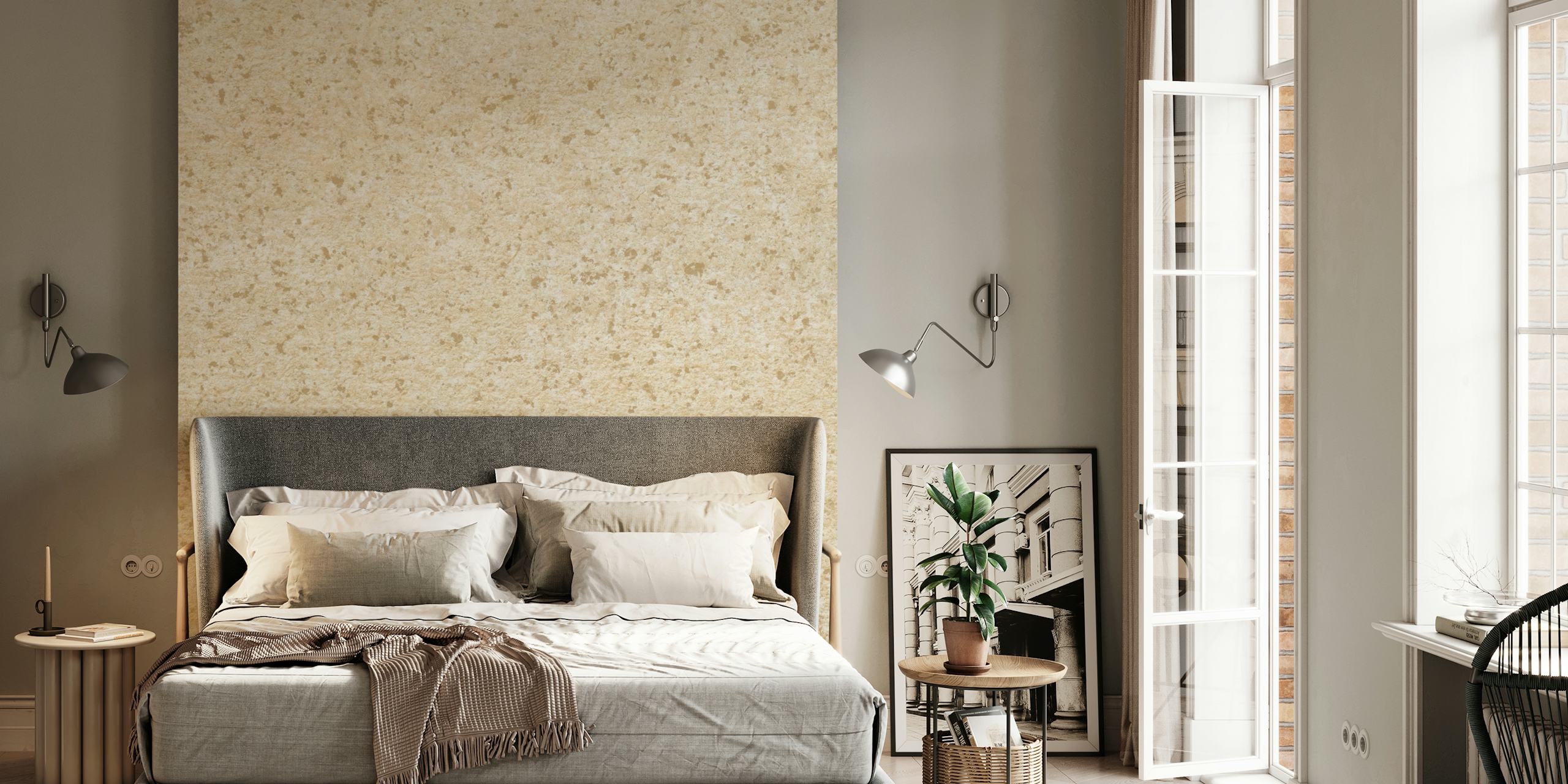 Light beige terrazzo textured wallpaper