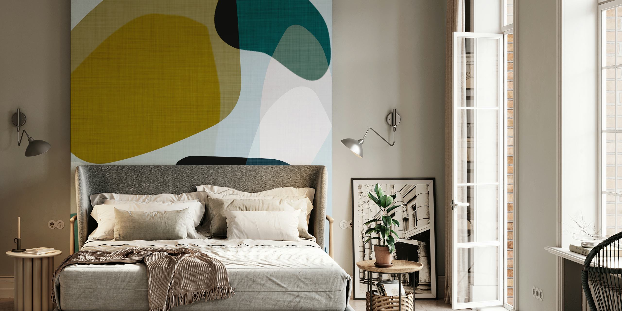 Abstract Terrain river tapet i ett rum