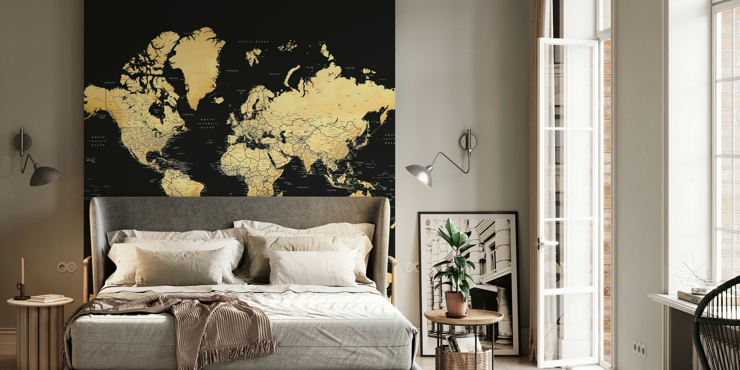 World map Eleni Antarctica papel de parede