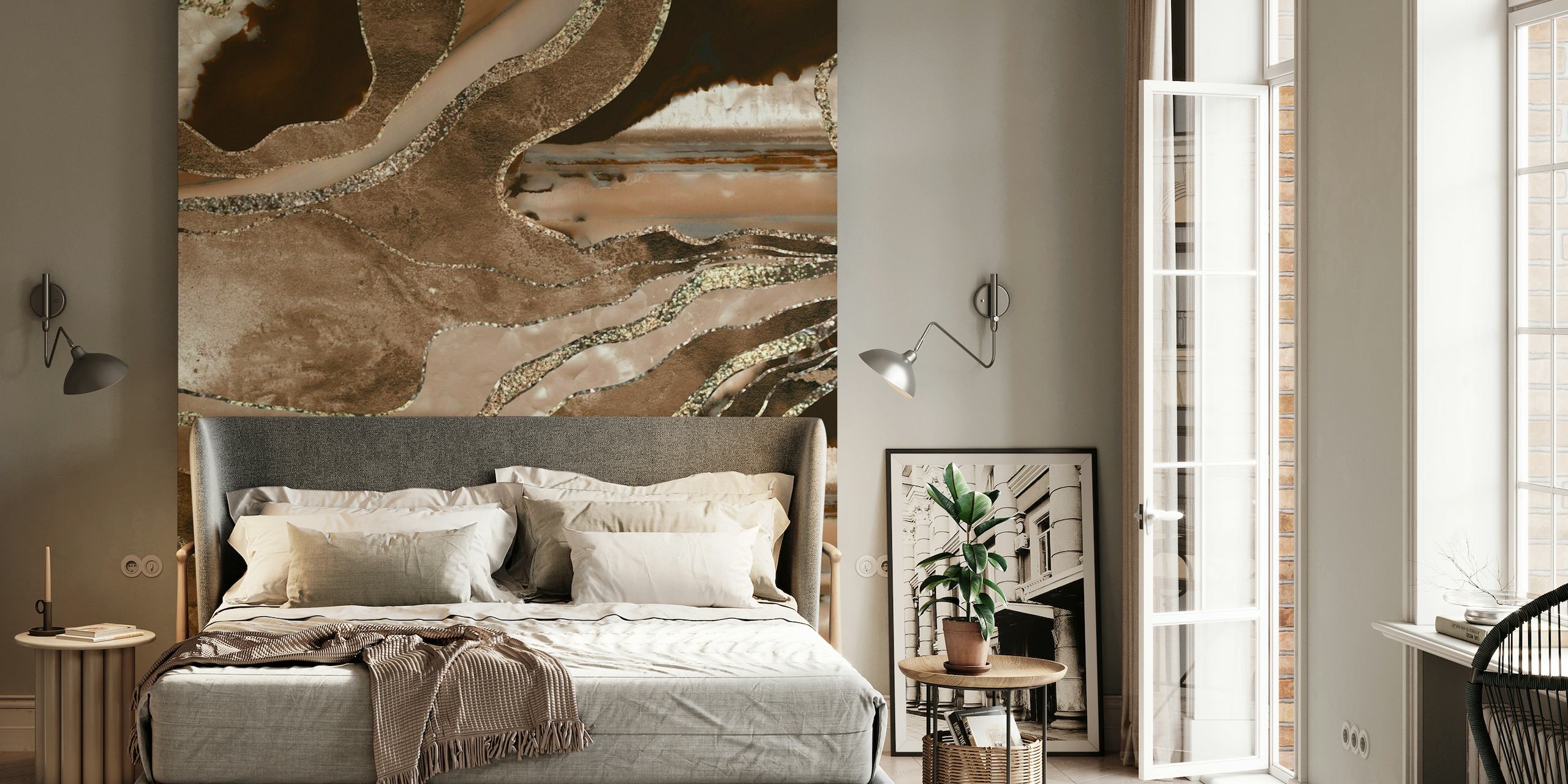 Brown Marble Agate Gold 1 wallpaper