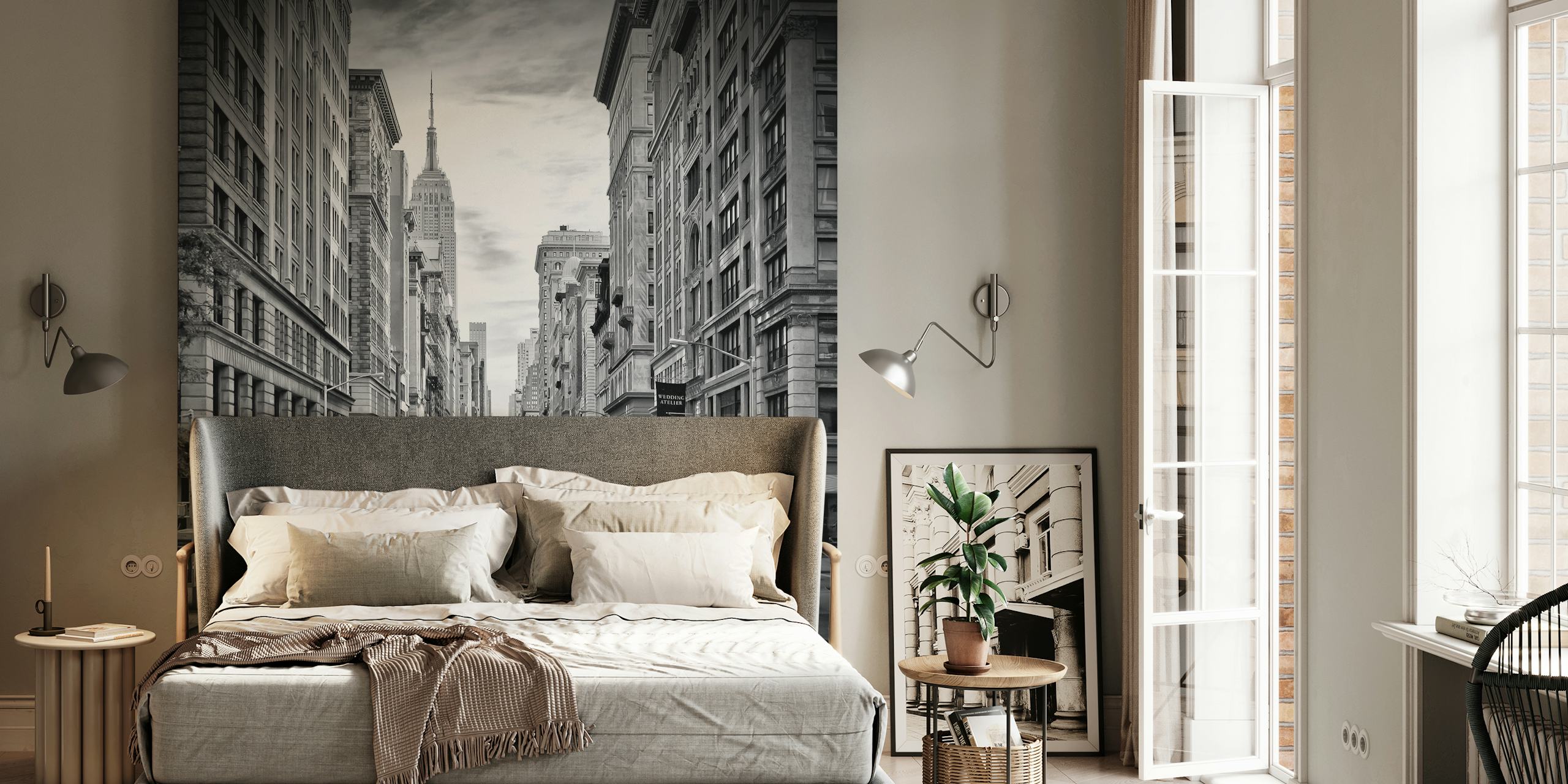 Black and white photograph of NYC traffic scene wallpaper