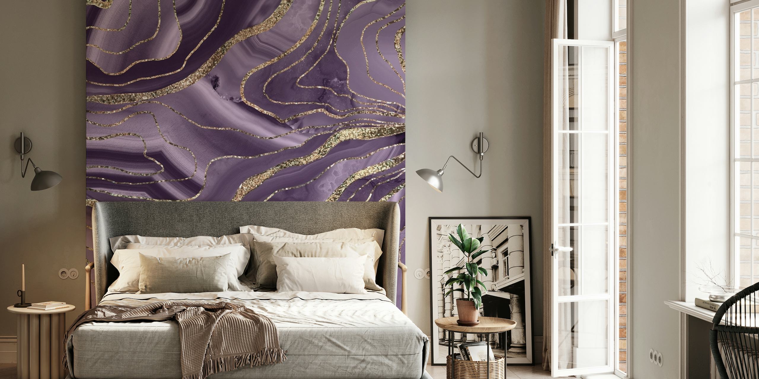 Lavender Agate Gold Glitter 1 wallpaper