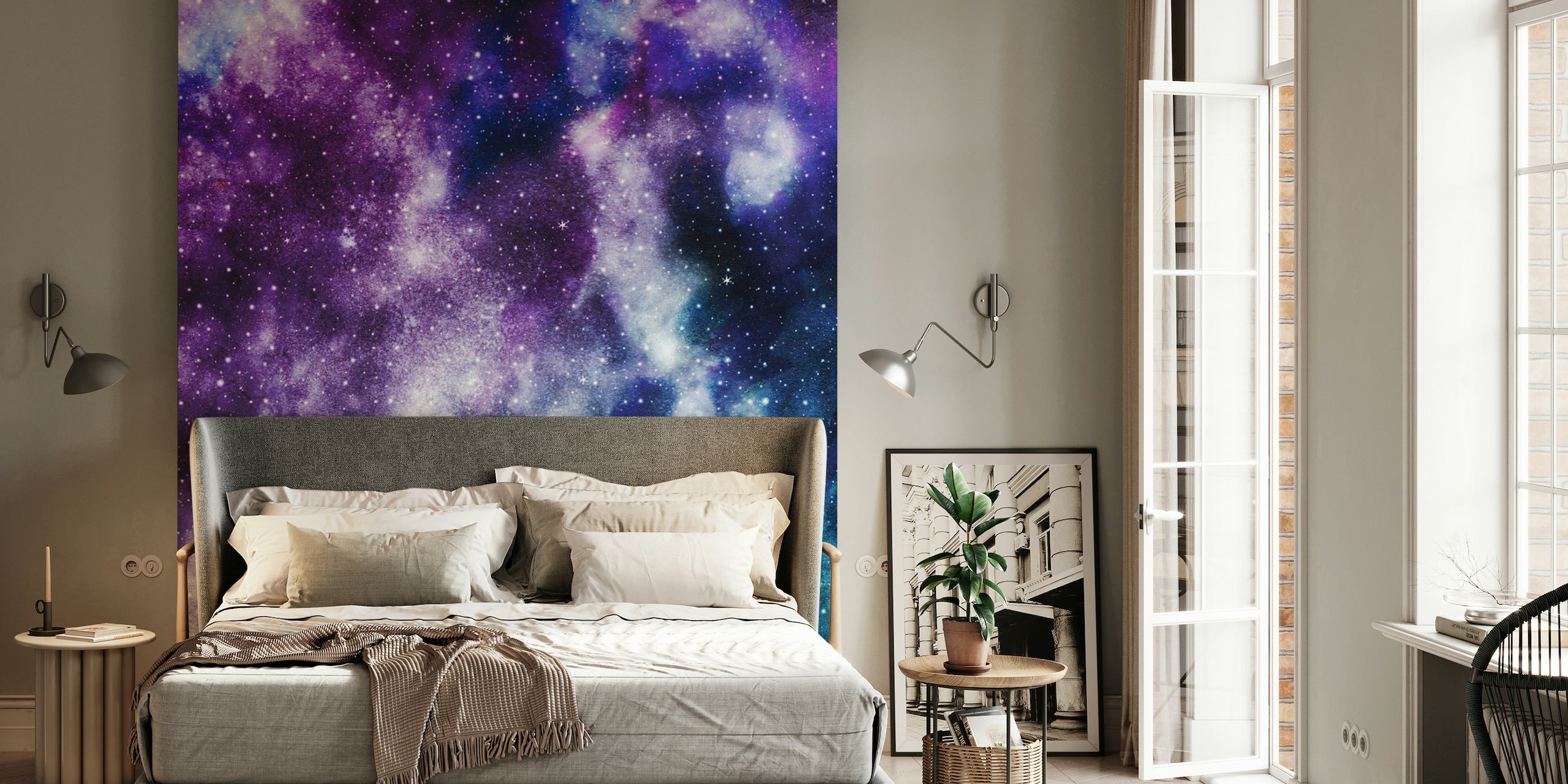 Purple Blue Galaxy Nebula 1 papiers peint