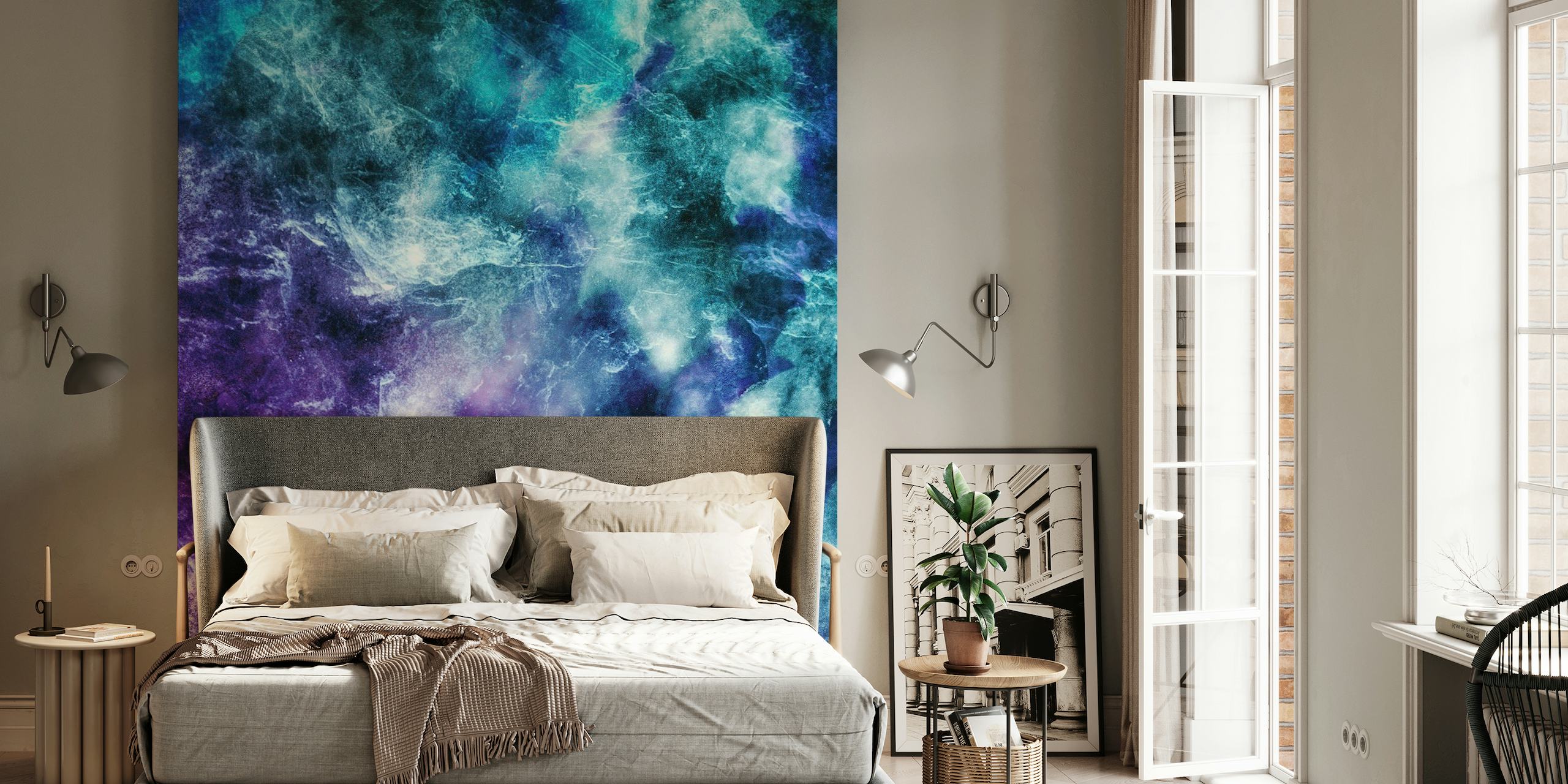 Purple Teal Galaxy Marble 1 wallpaper