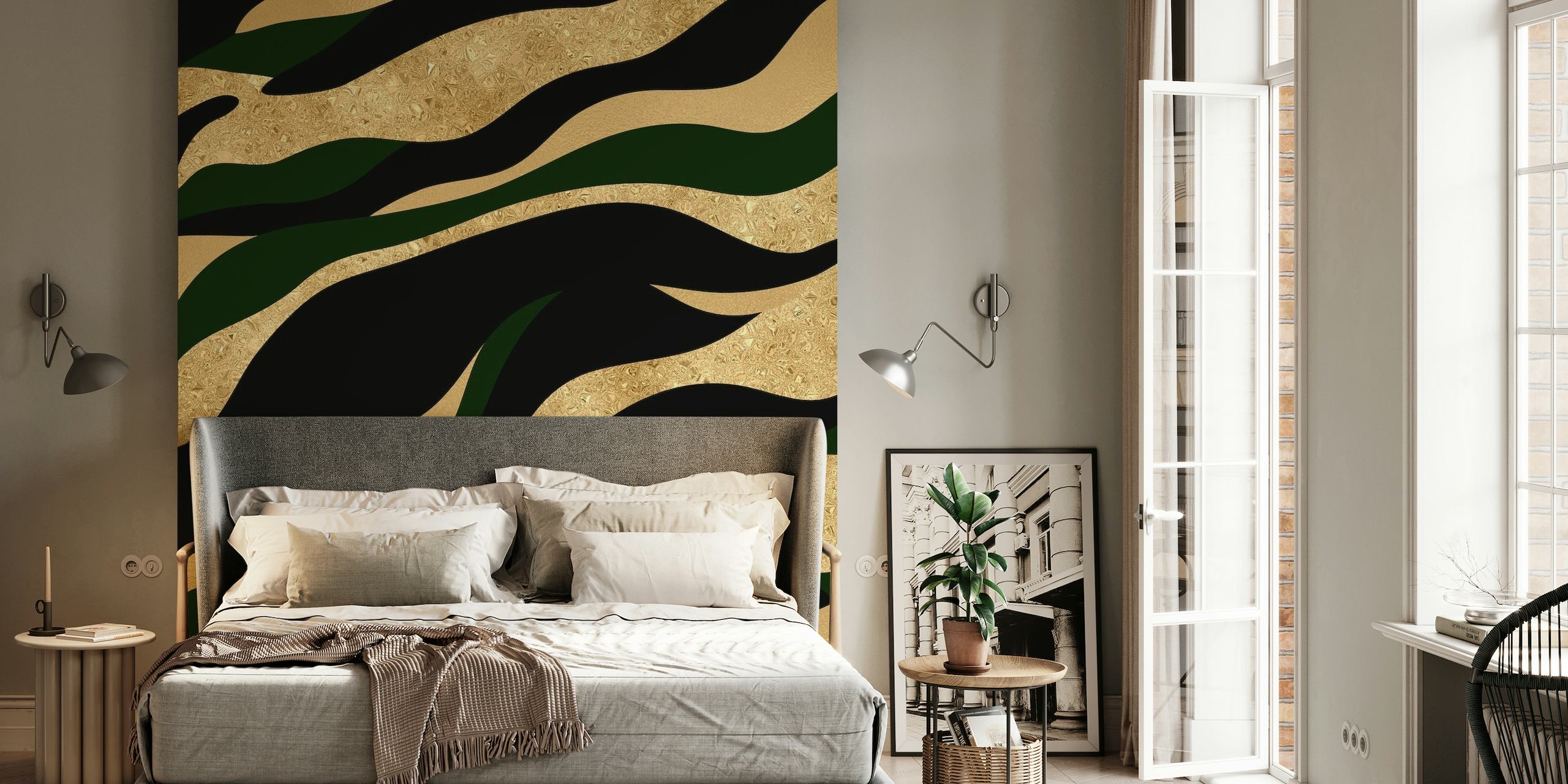 Golden Marble Glamour Wave behang