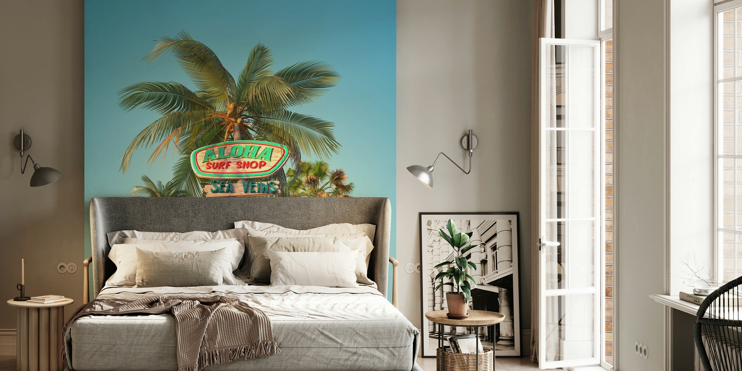 Papel de parede Aloha Surf Shop em um cômodo