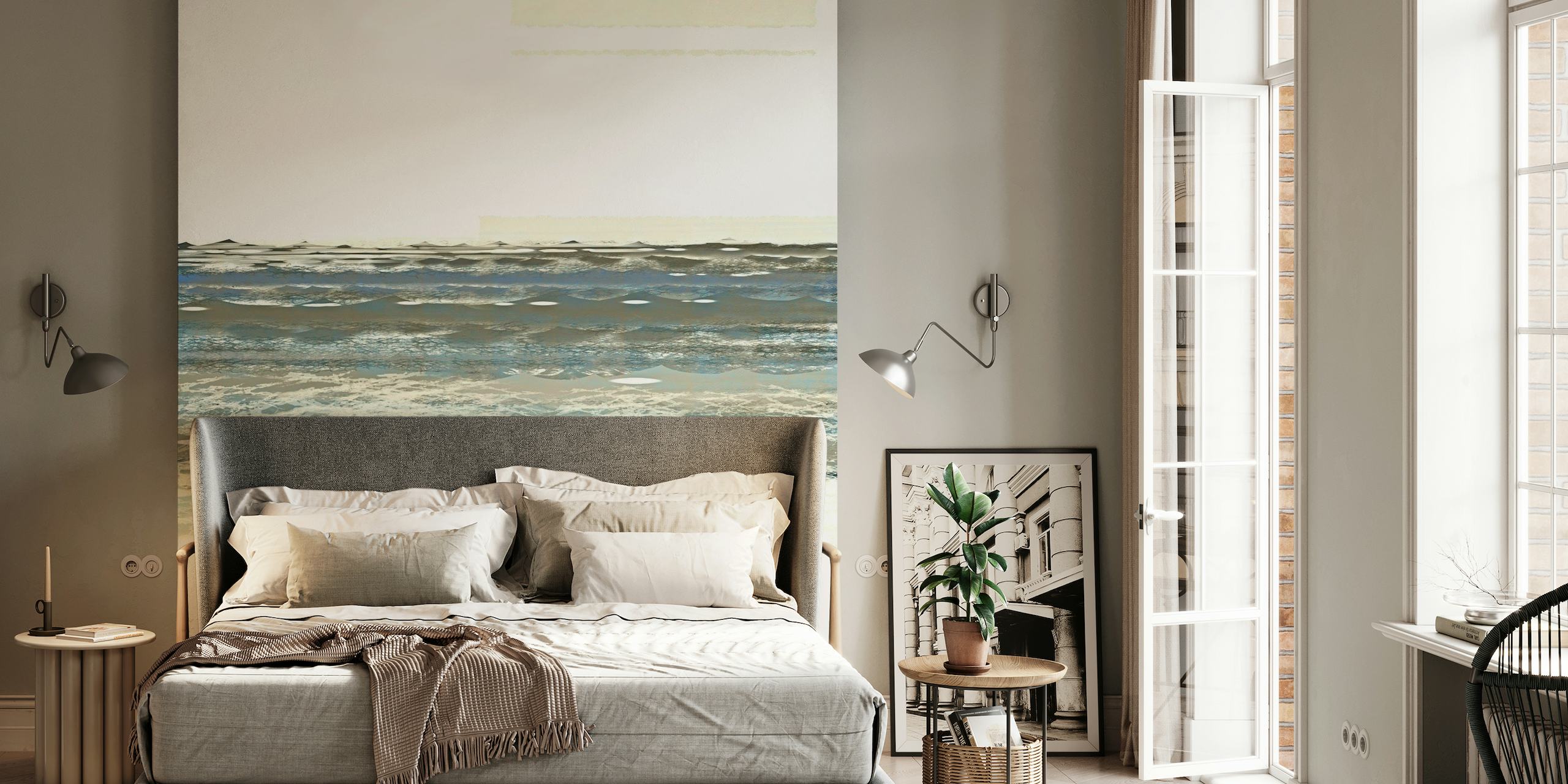 Baltic Sea wall mural with gentle waves and serene colors