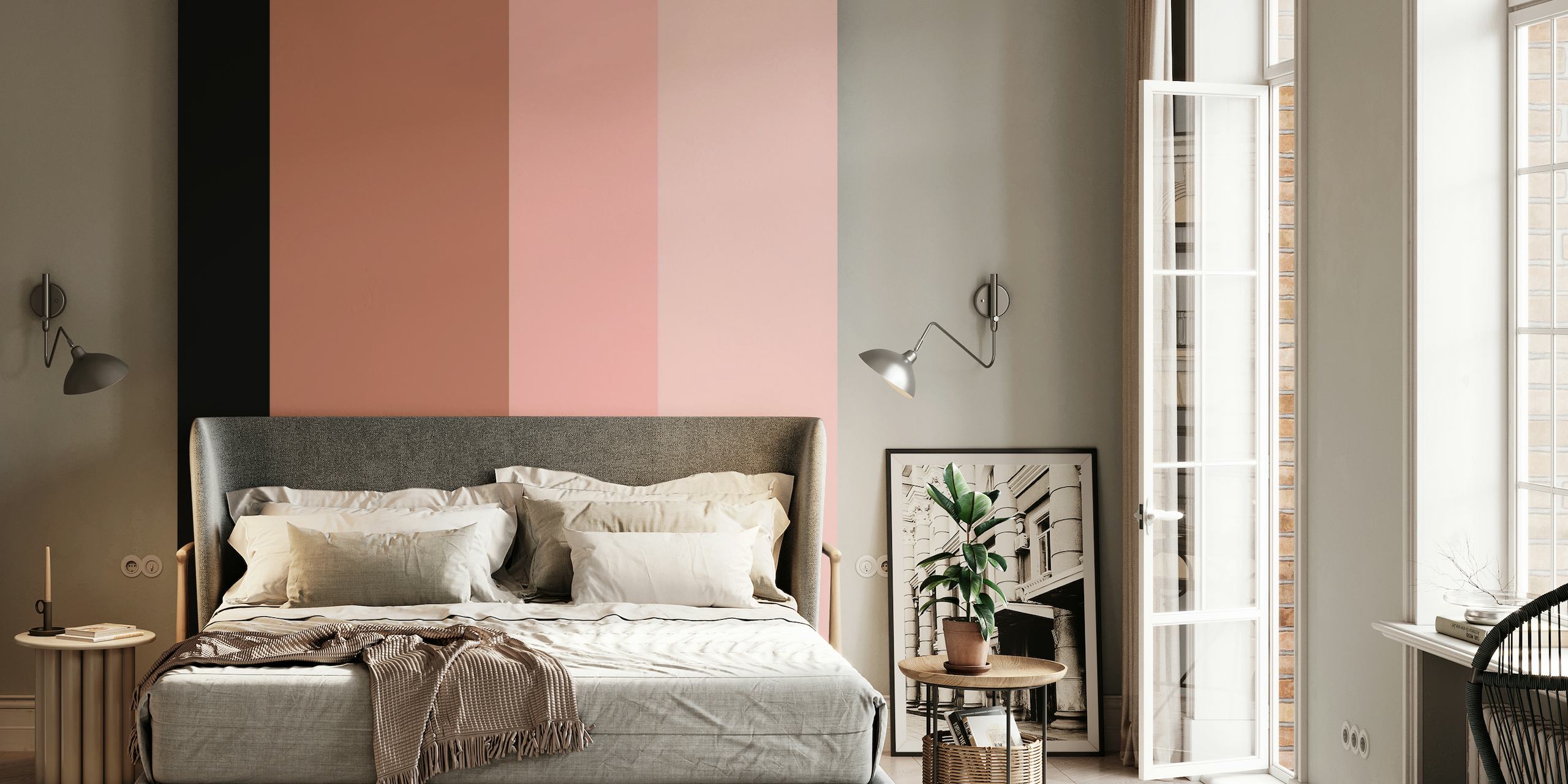 Eenvoudige blozen roze oppervlak muur muurschildering