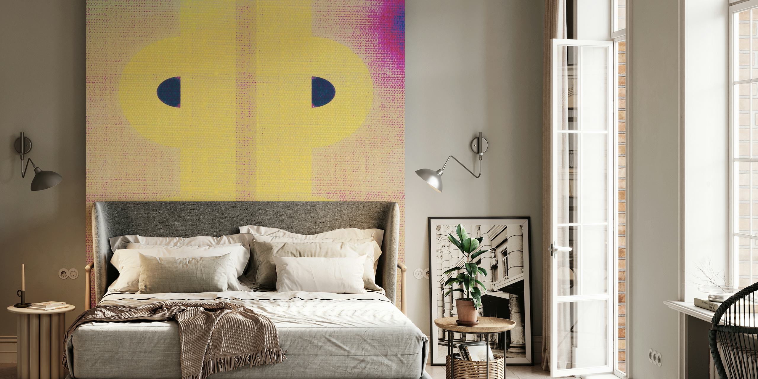 Contemporary Abstract 09 wall mural with pastel hues and bold shapes