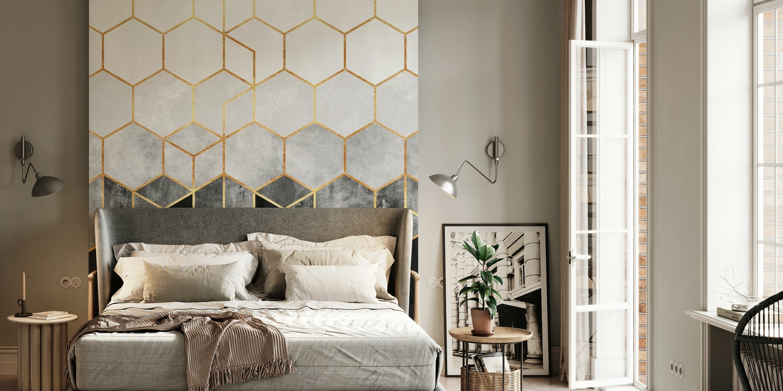 Charcoal Hexagons wallpaper