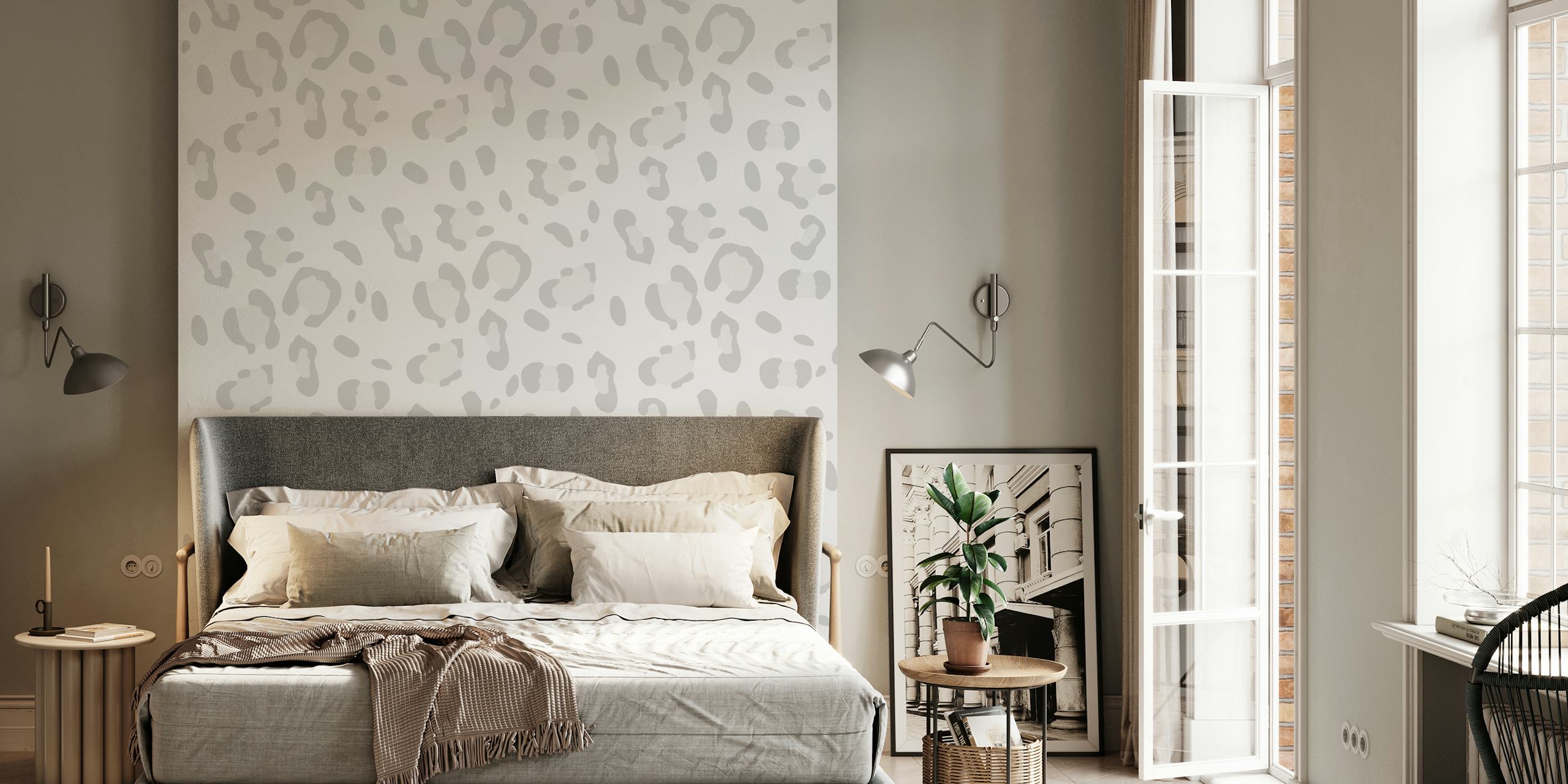 Leopard animal print wallpaper in a stylish room