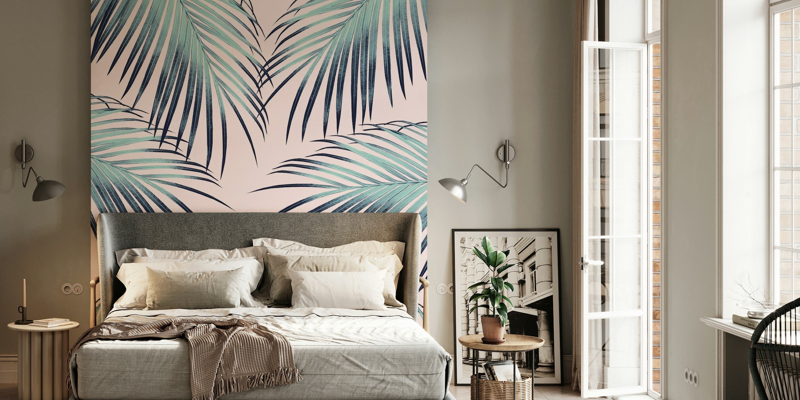 Blush Palm Leaves 1 wallpaper