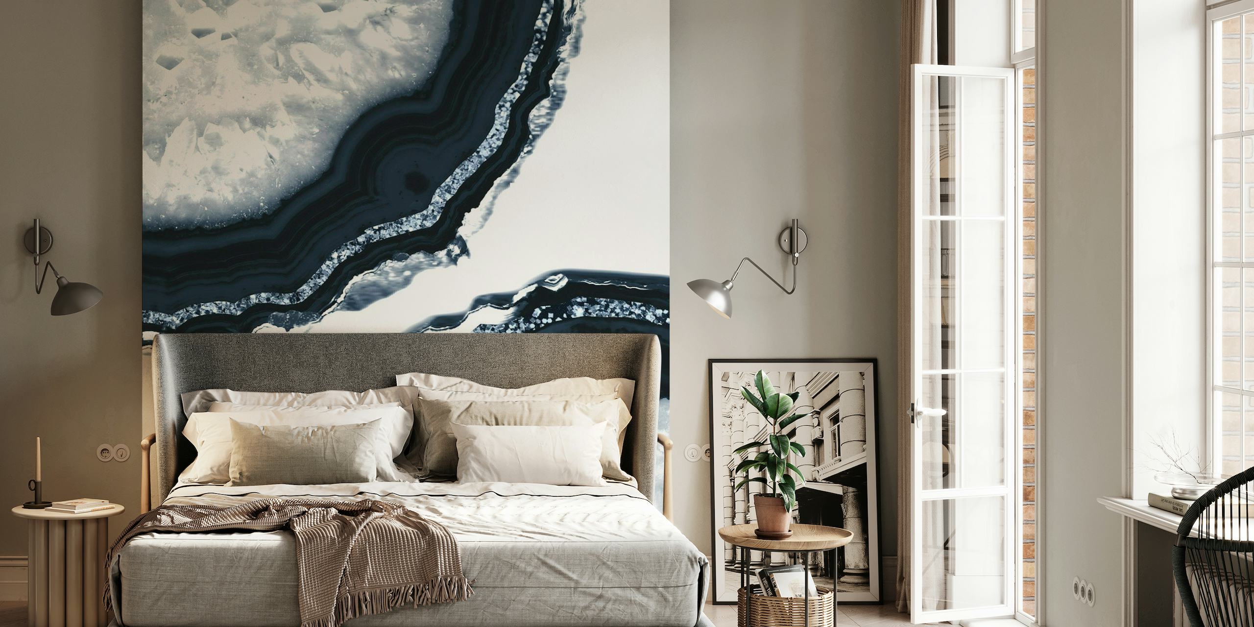 Agate Glitter Glam wall mural featuring layers of agate stone with sparkling glitter accents