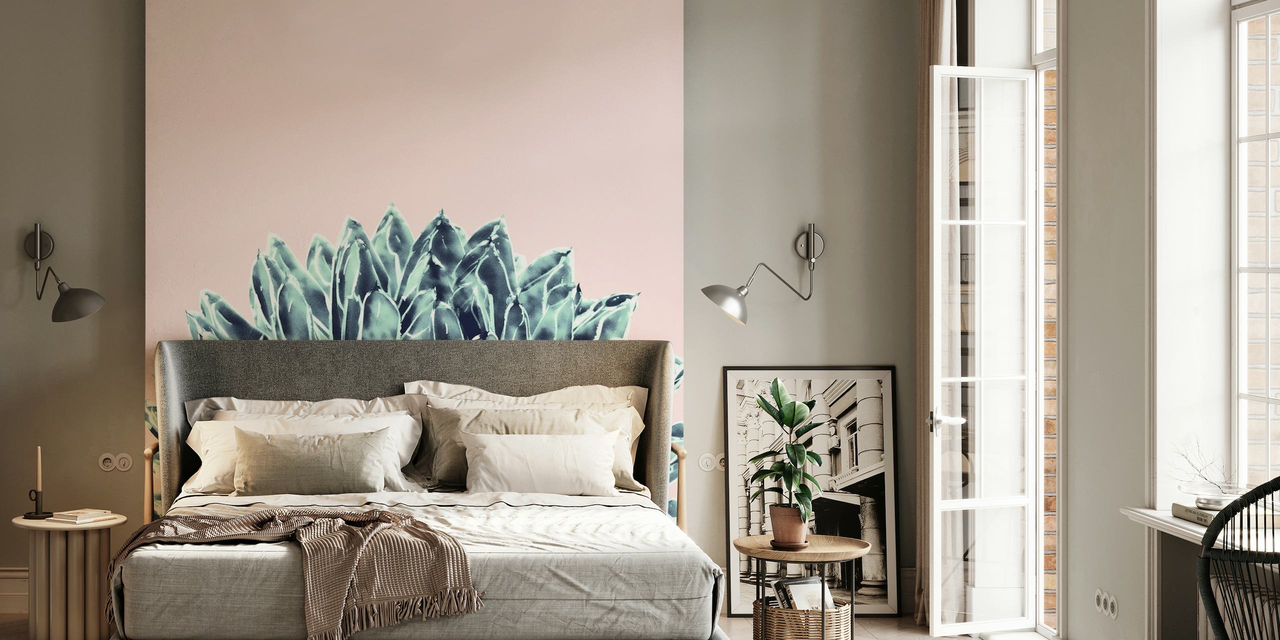 Blush Navy Blue Agave Chic 1 ταπετσαρία