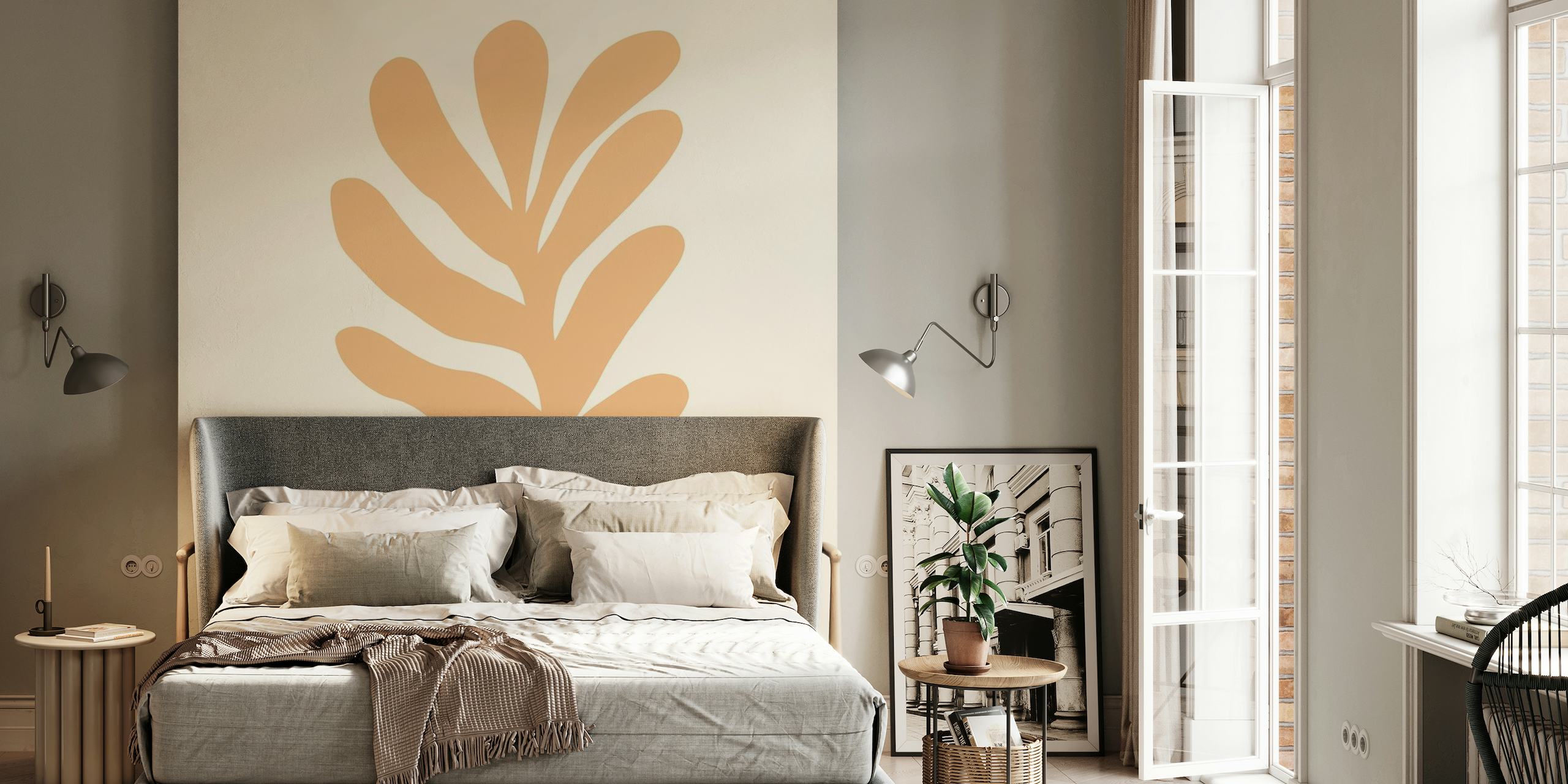 Abstract seagrass pattern in pastel colors wall mural