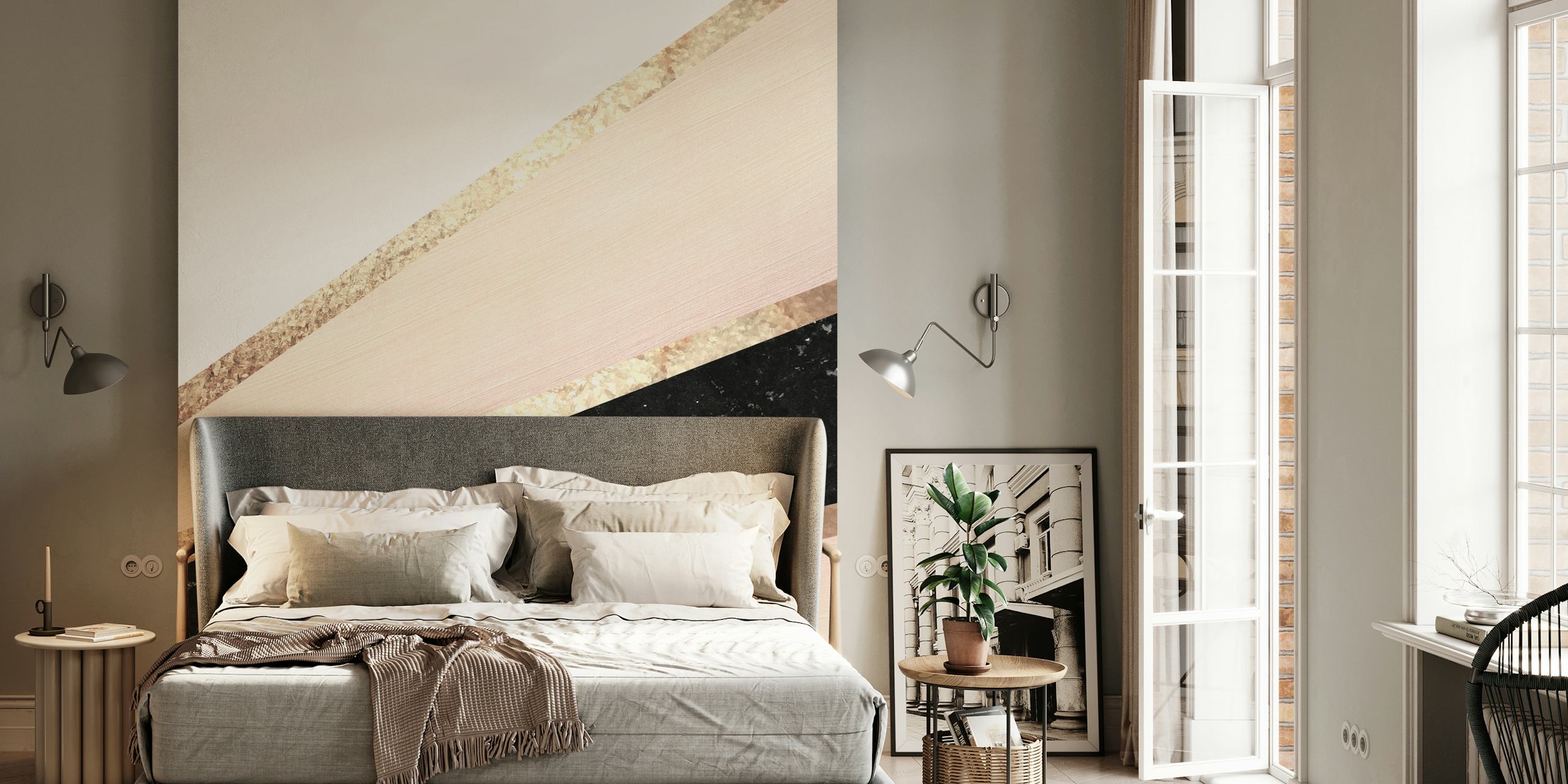 Blush White Marble Rose tapet i et rum