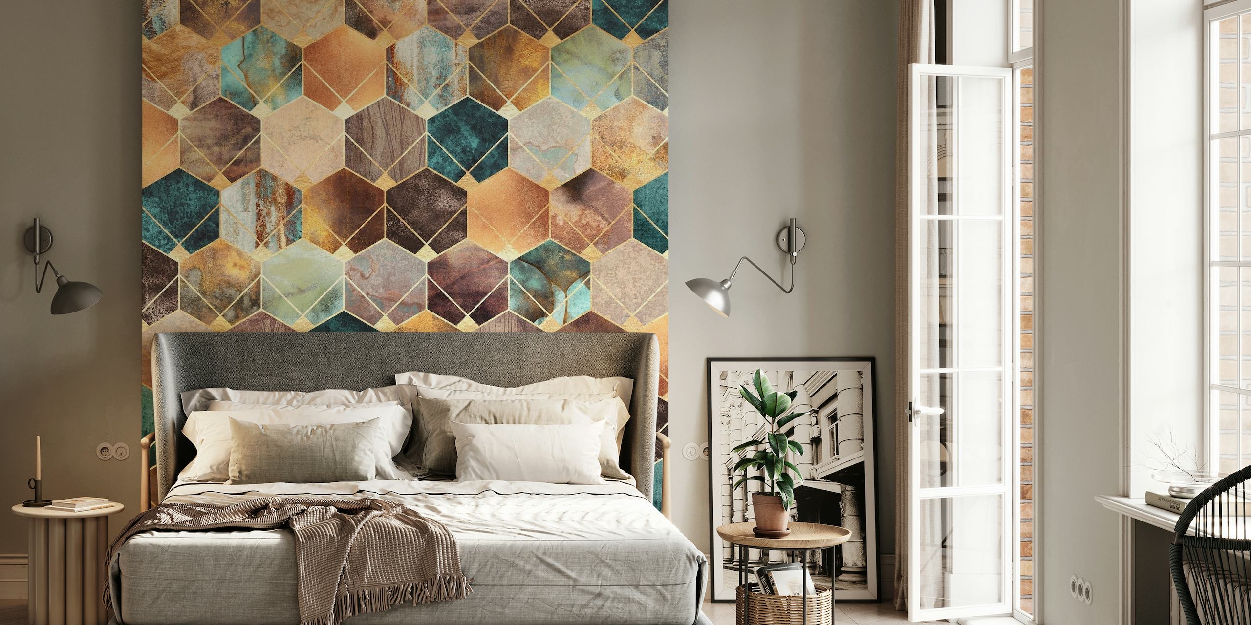 Natural Hexagons And Diamonds wallpaper