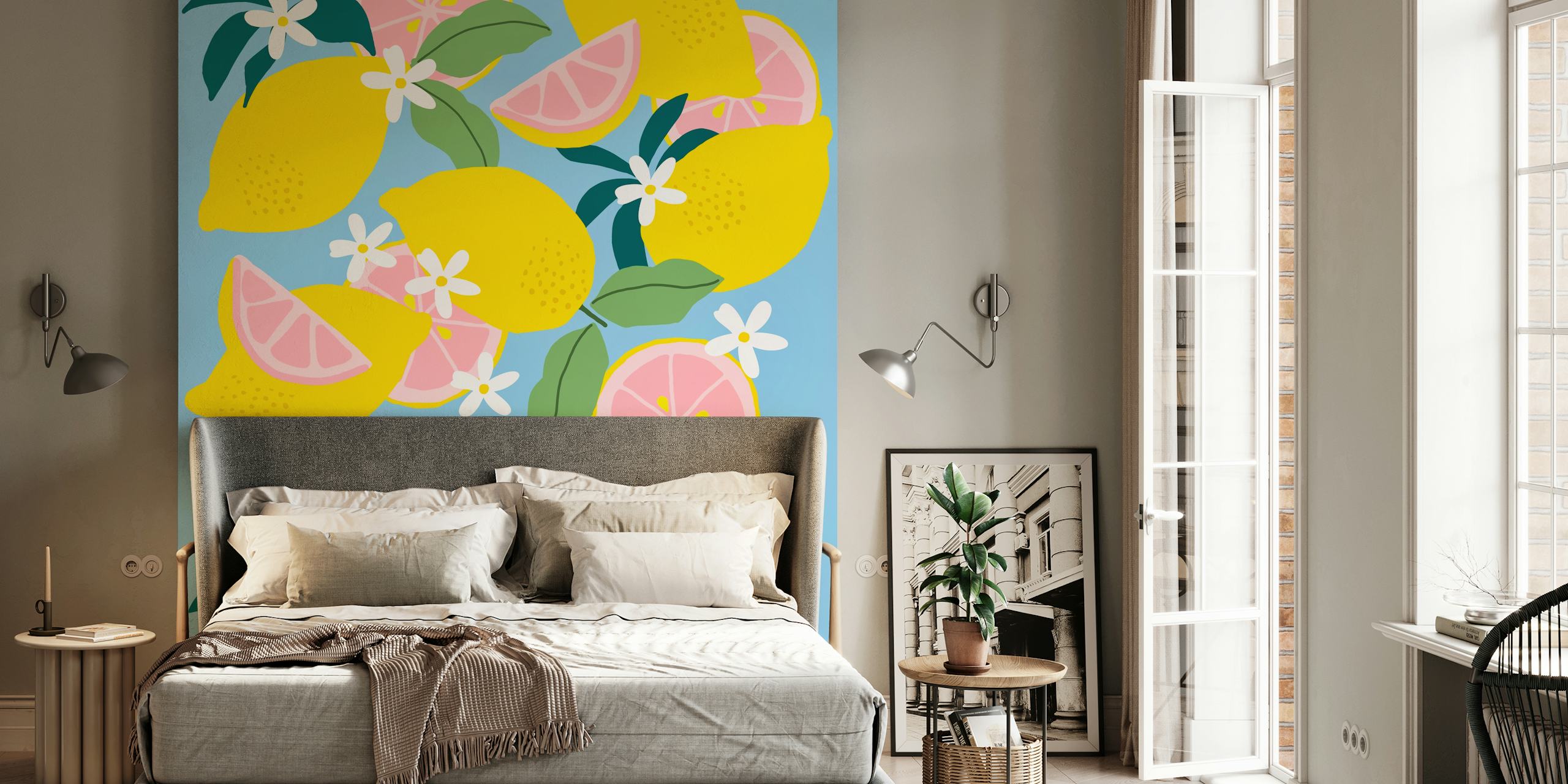 Pink Lemonade wallpaper design in a room