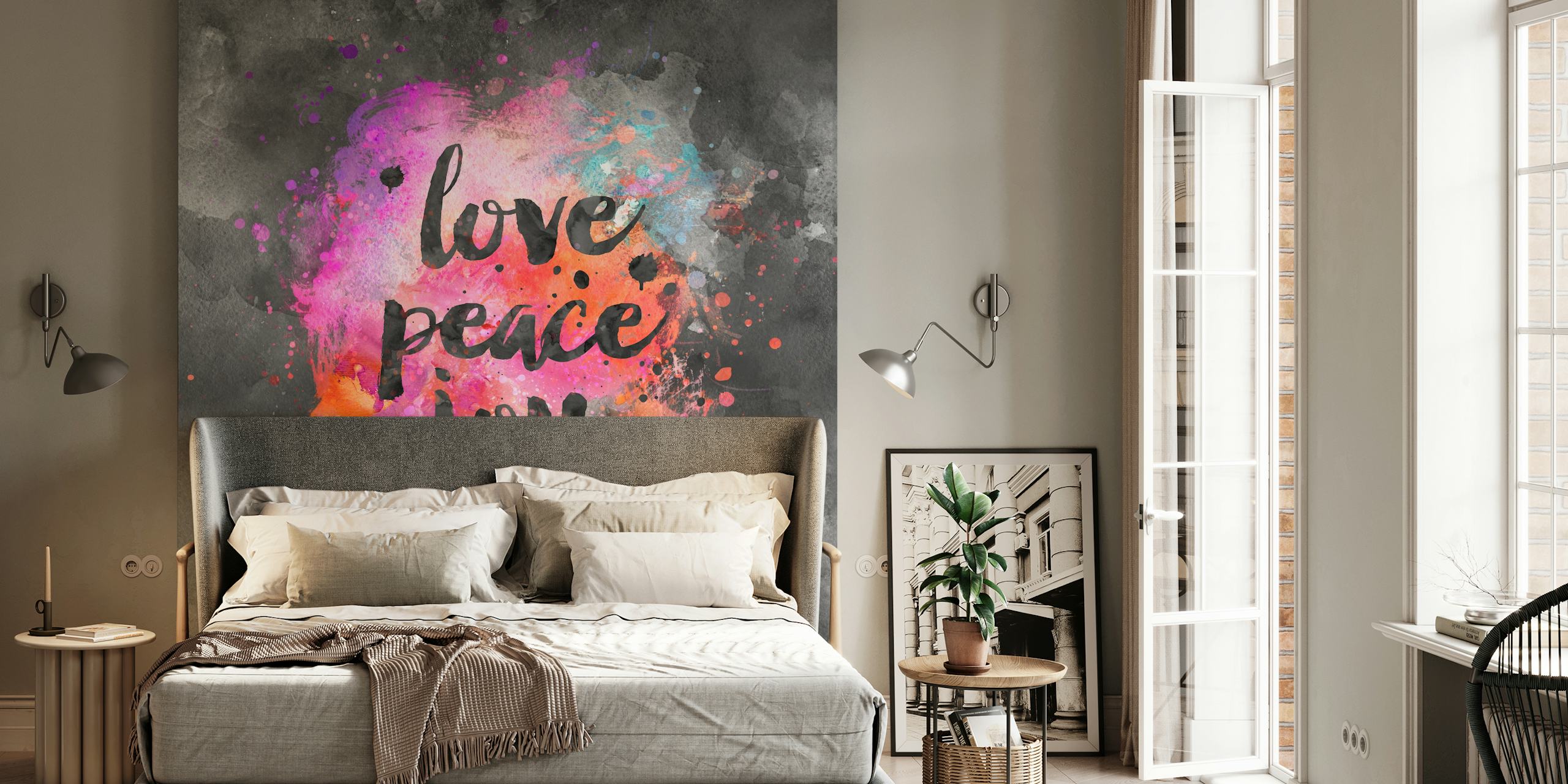 Love Peace Joy Typography ταπετσαρία σε δωμάτιο