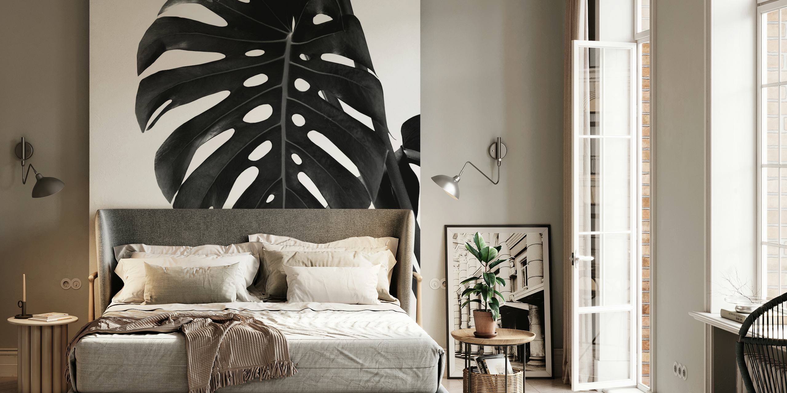 Papel tapiz Monstera Delight 2 en una habitación
