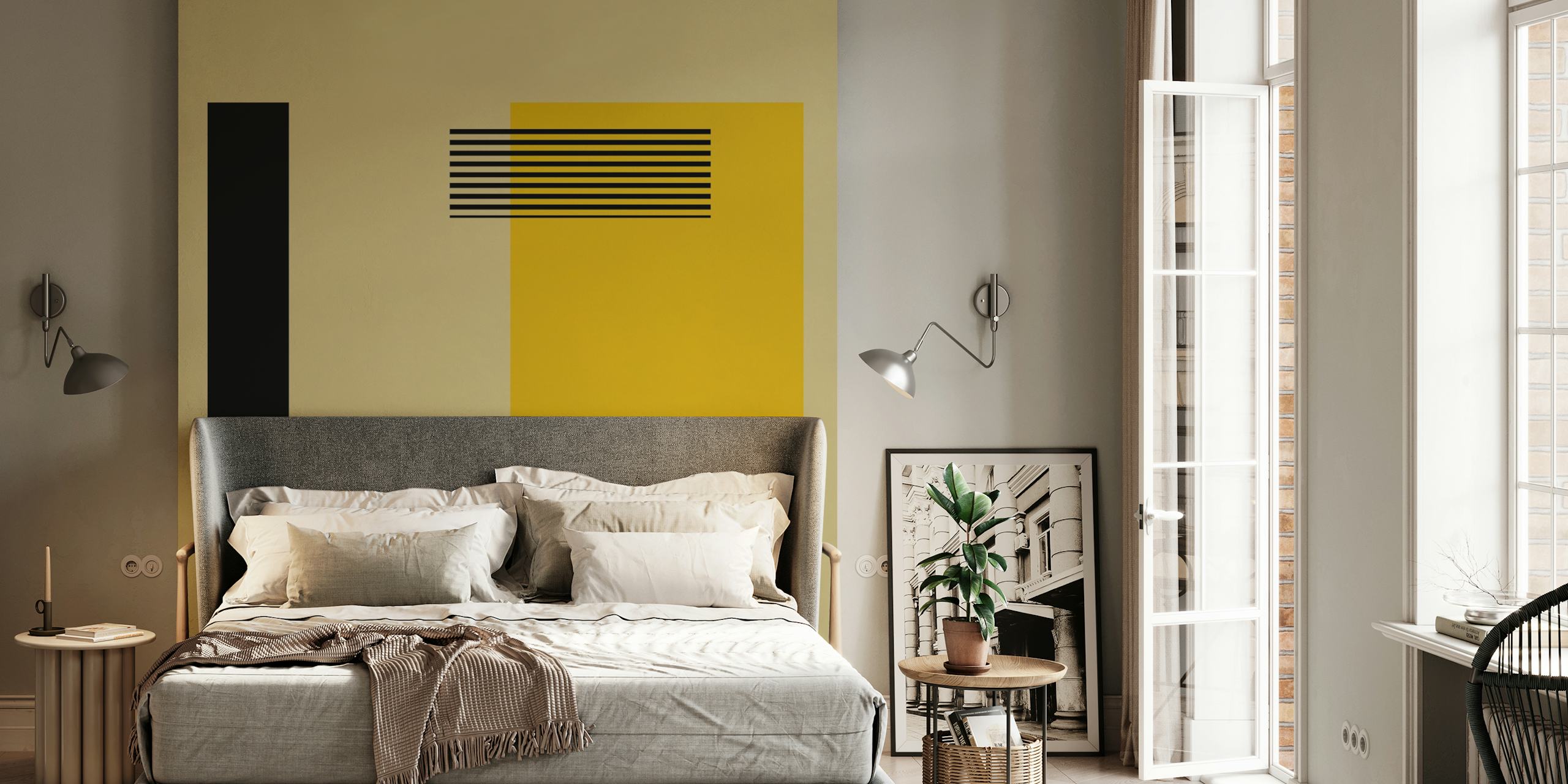 Design de papel de parede Modern Classic 5 em um quarto