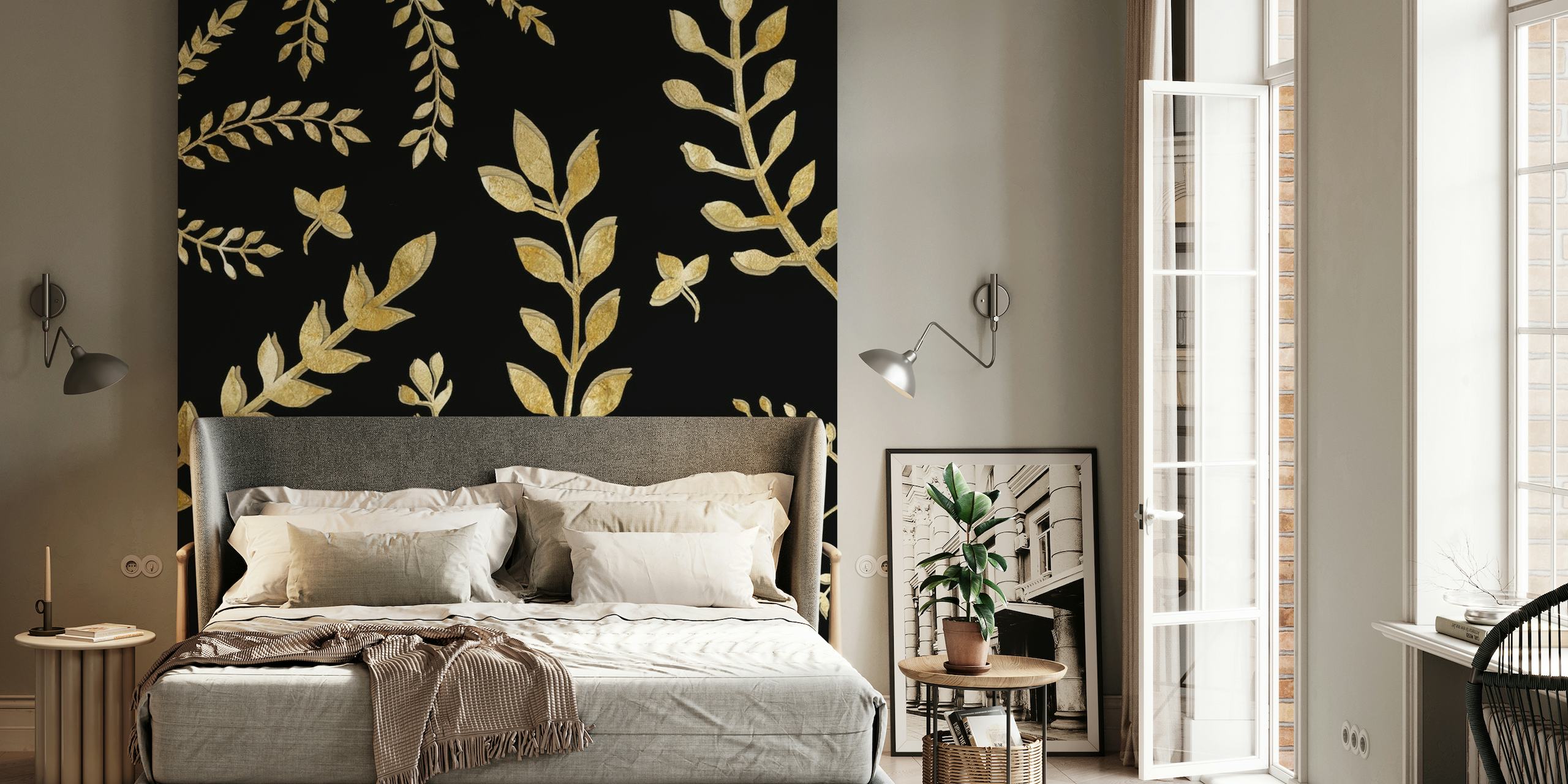 Gold Leaves Pattern 1 wallpaper