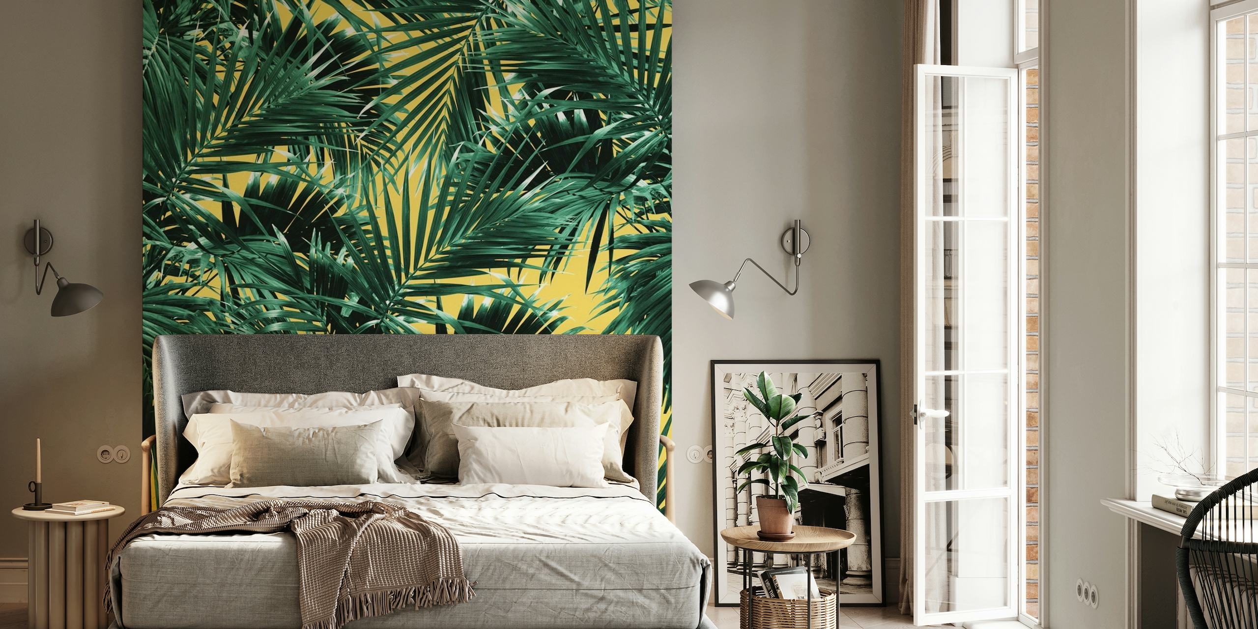 Tropical Palm Leaf Jungle 2 papel de parede