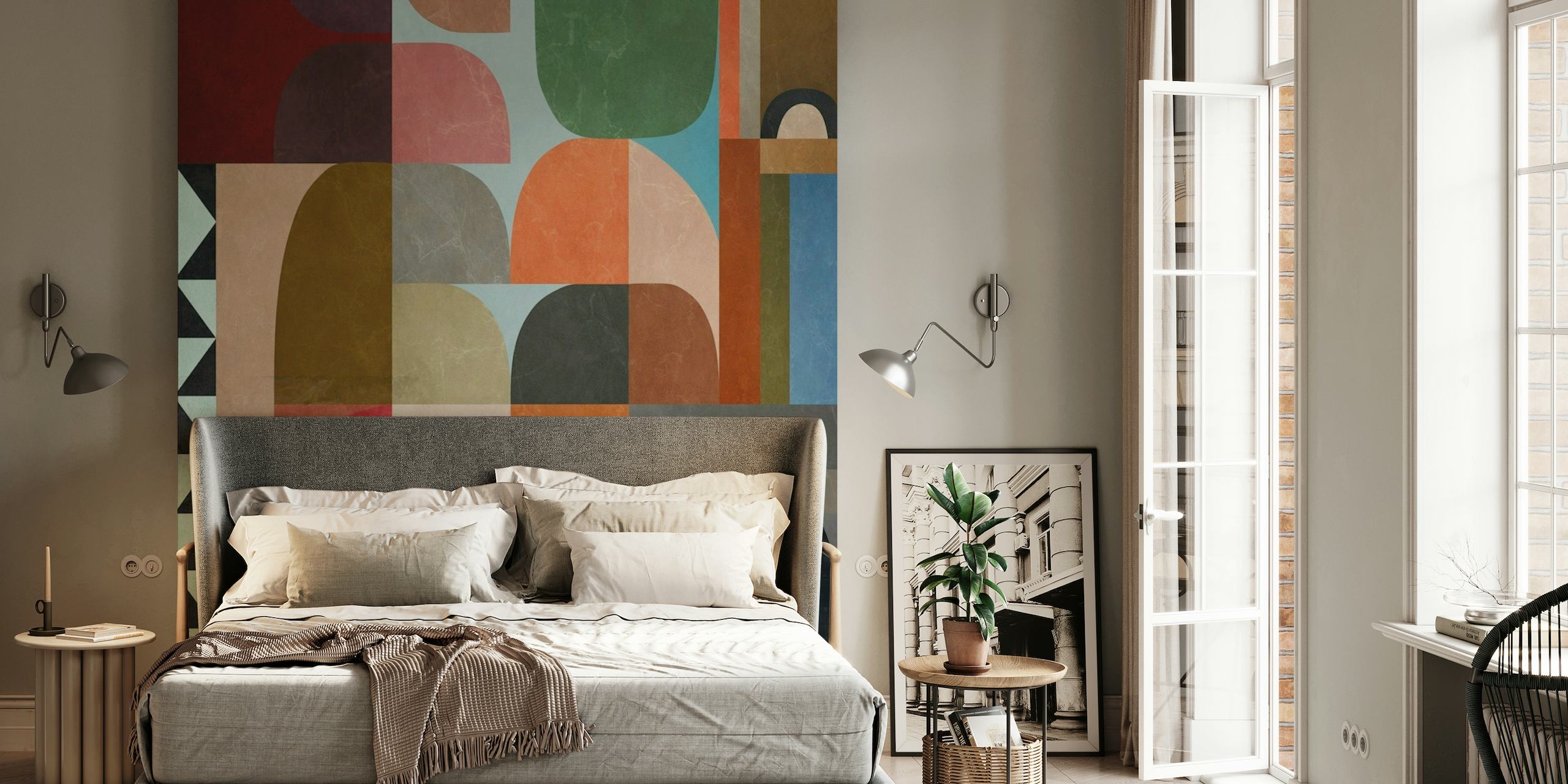 Rounded Pieces - Night behang