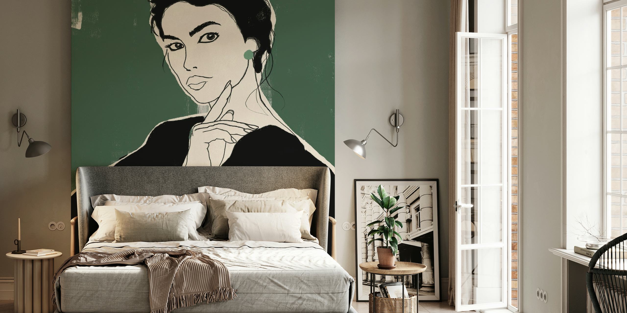 Woman Abstract Black wallpaper