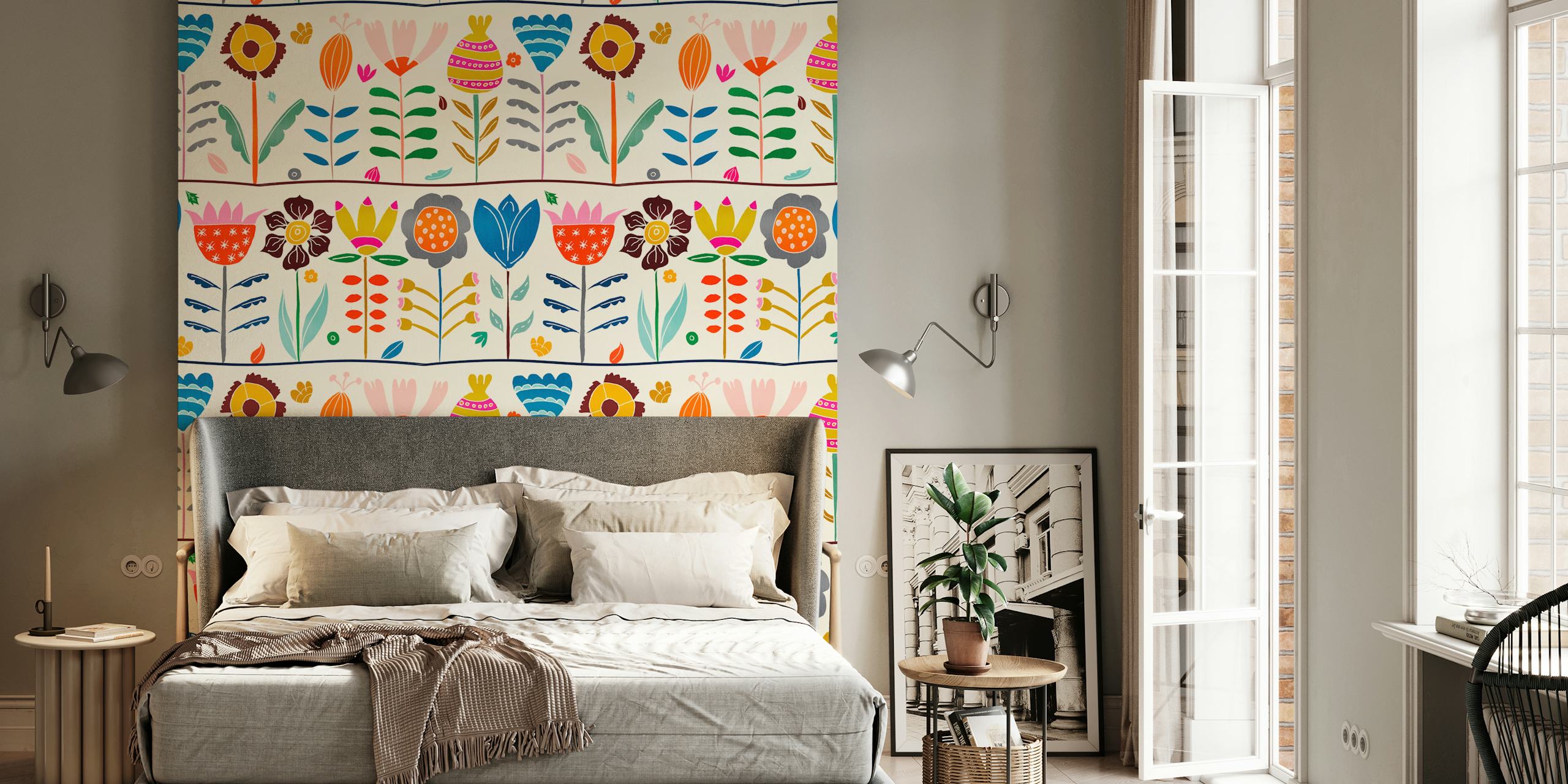 Ταπετσαρία Bountiful Scandinavian Garden σε ένα δωμάτιο