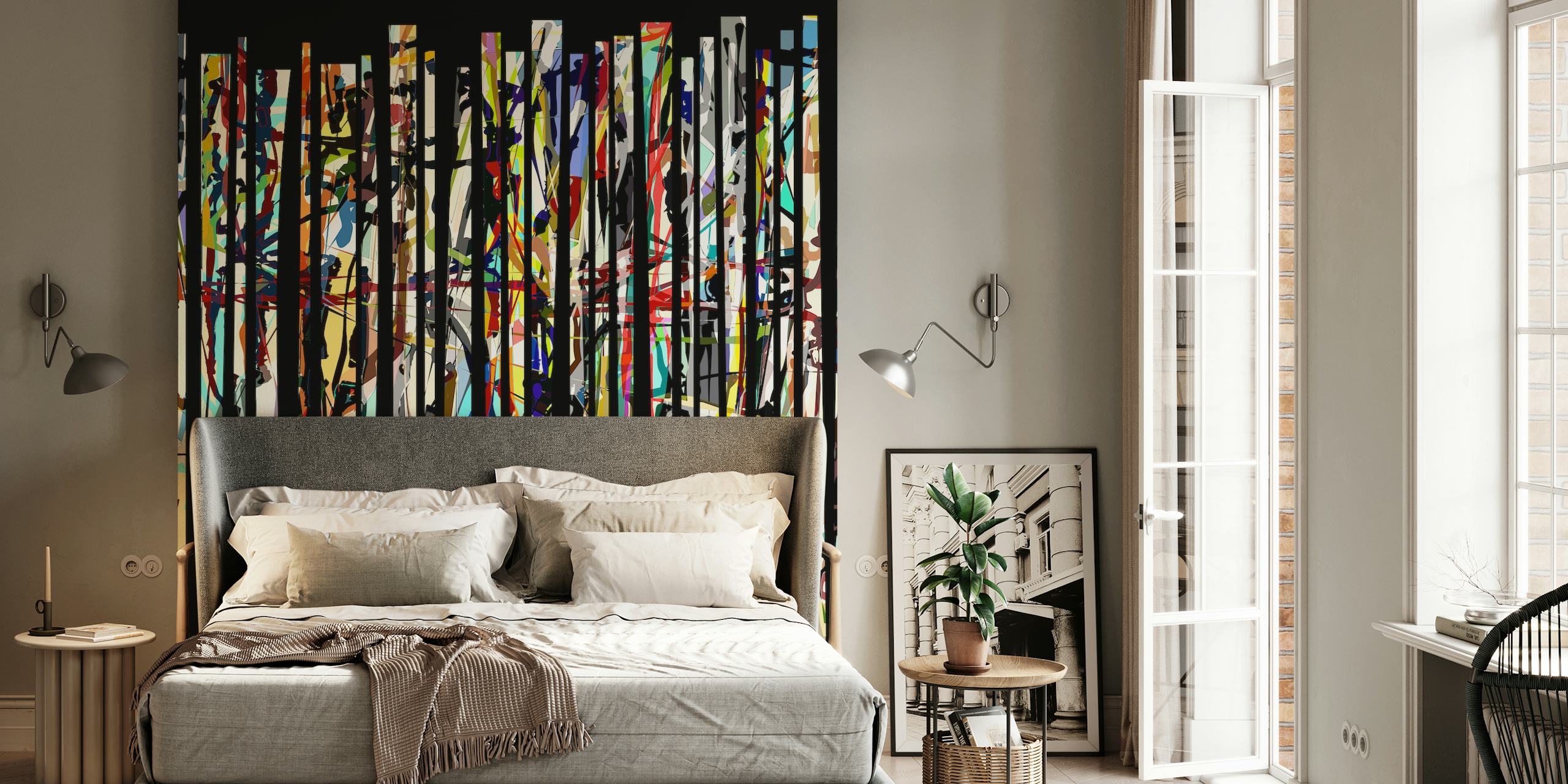 Tapeta Vibrant Paint Rain 3 v pokoji.