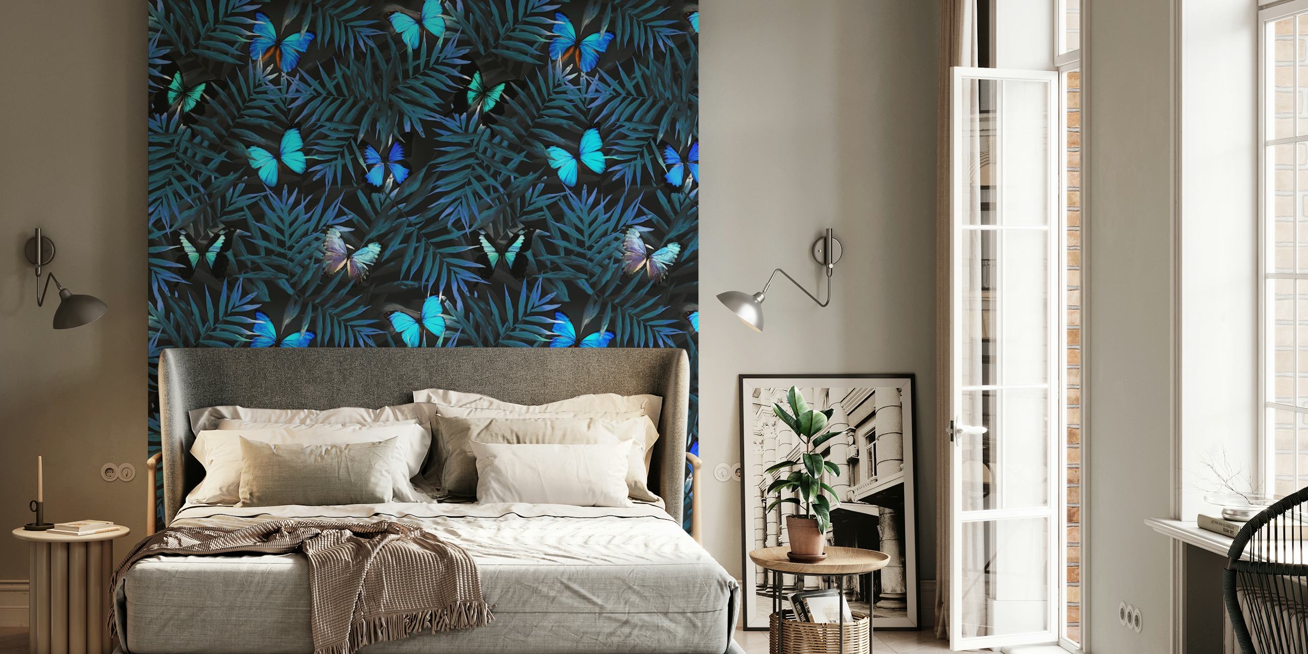 Tapeta Nocturnal Butterflies Garden v pokoji