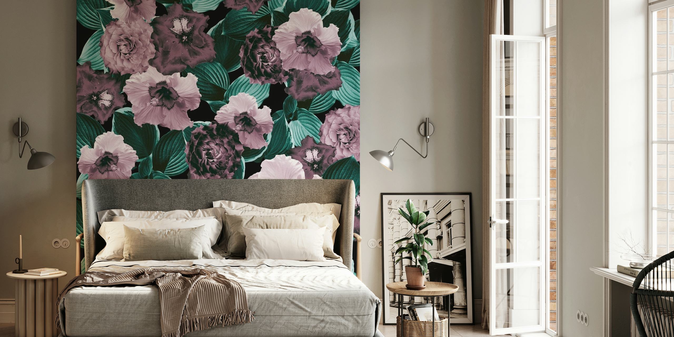Mauve Floral Garden Glamor 2 wallpaper