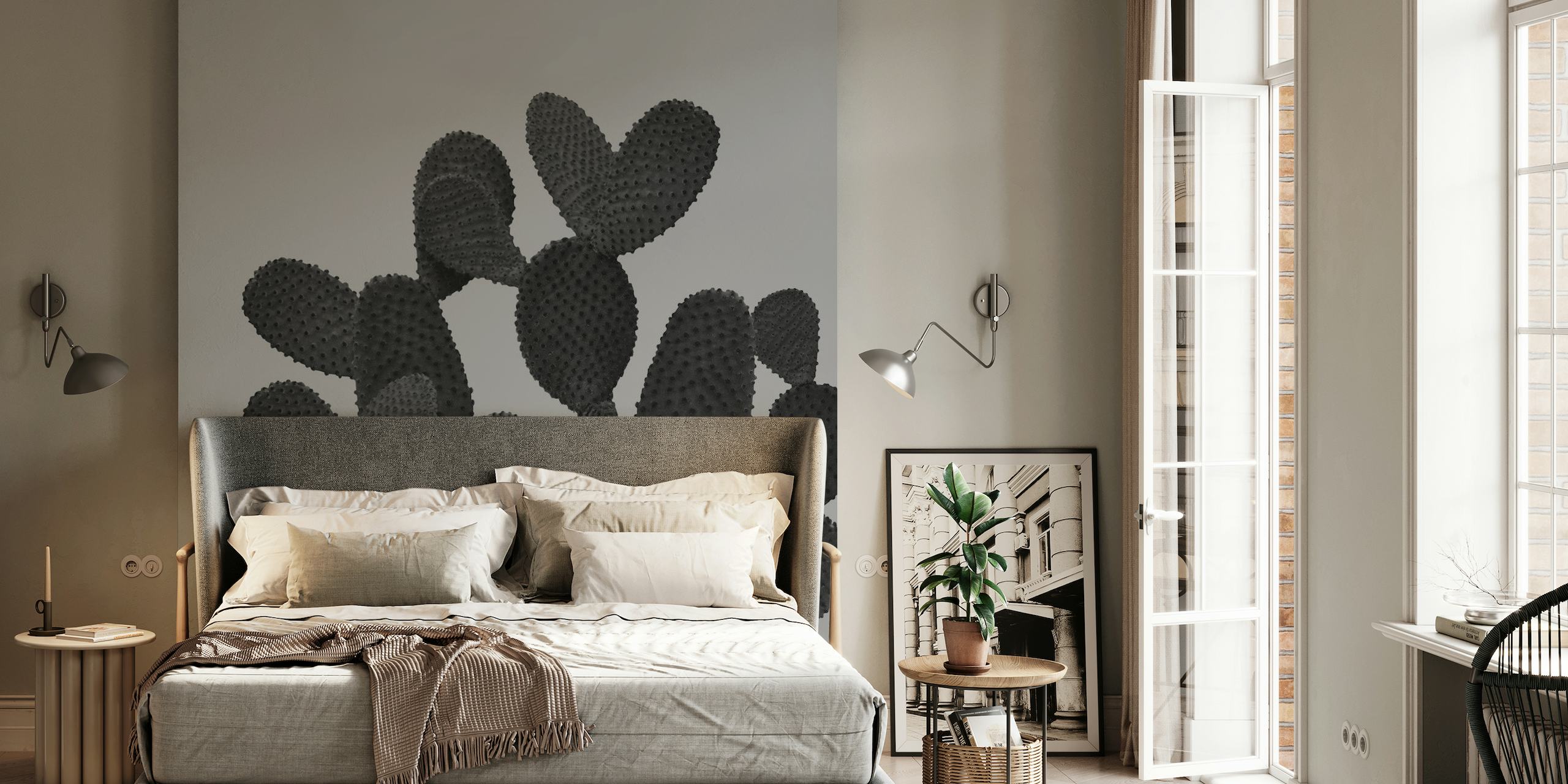 Gray Black Cactus 1 wallpaper
