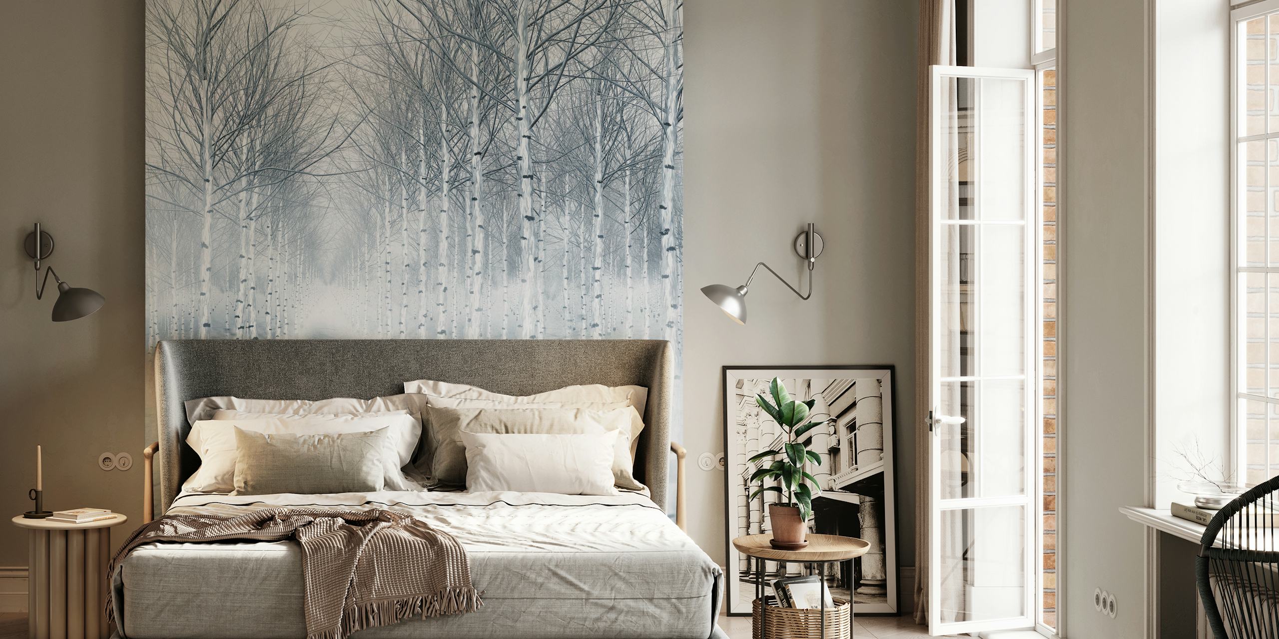 Aspen trees forest Tapete in einem Raum