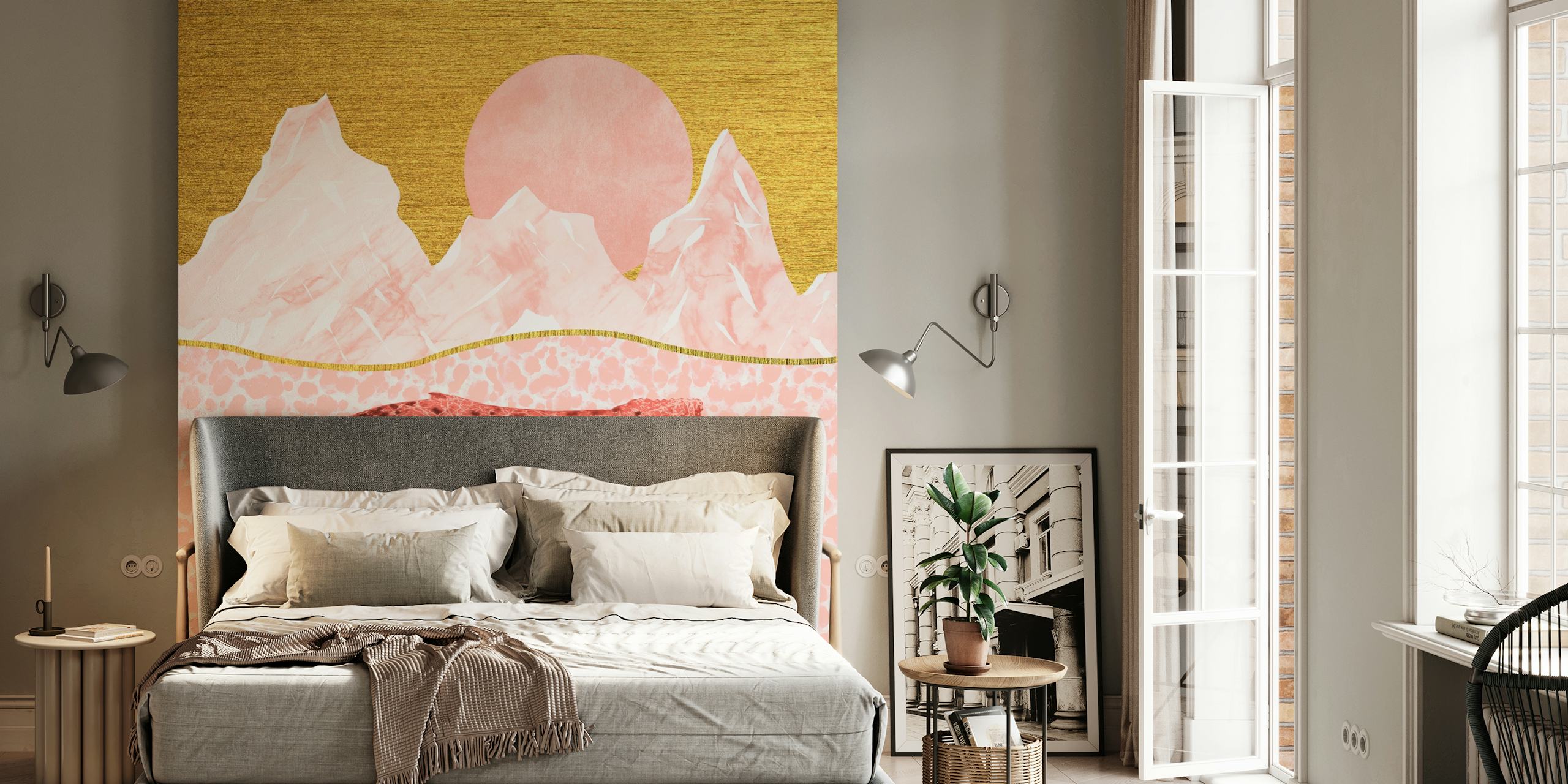 Whale ocean behang in een stijlvolle kamer